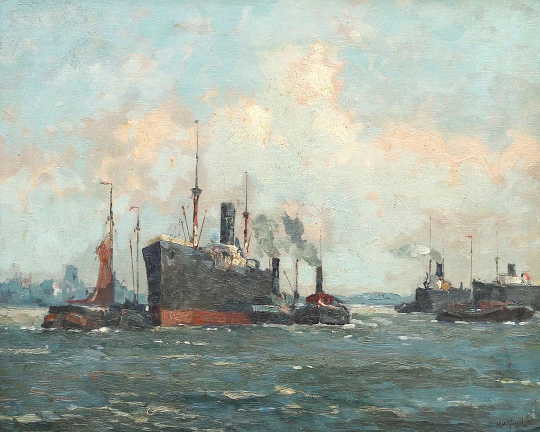 Gerardus Johannes Delfgaauw (1882–1947), View of Dordrecht harbour