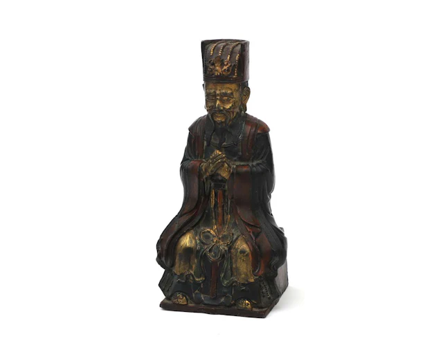 A bronze statue by Wenchang Wang, China, 19th/20th century