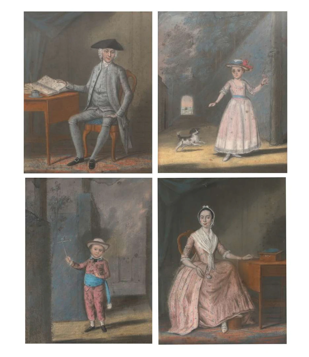 Rienk Jelgerhuis (1729–1806), Four pastel portraits of members of