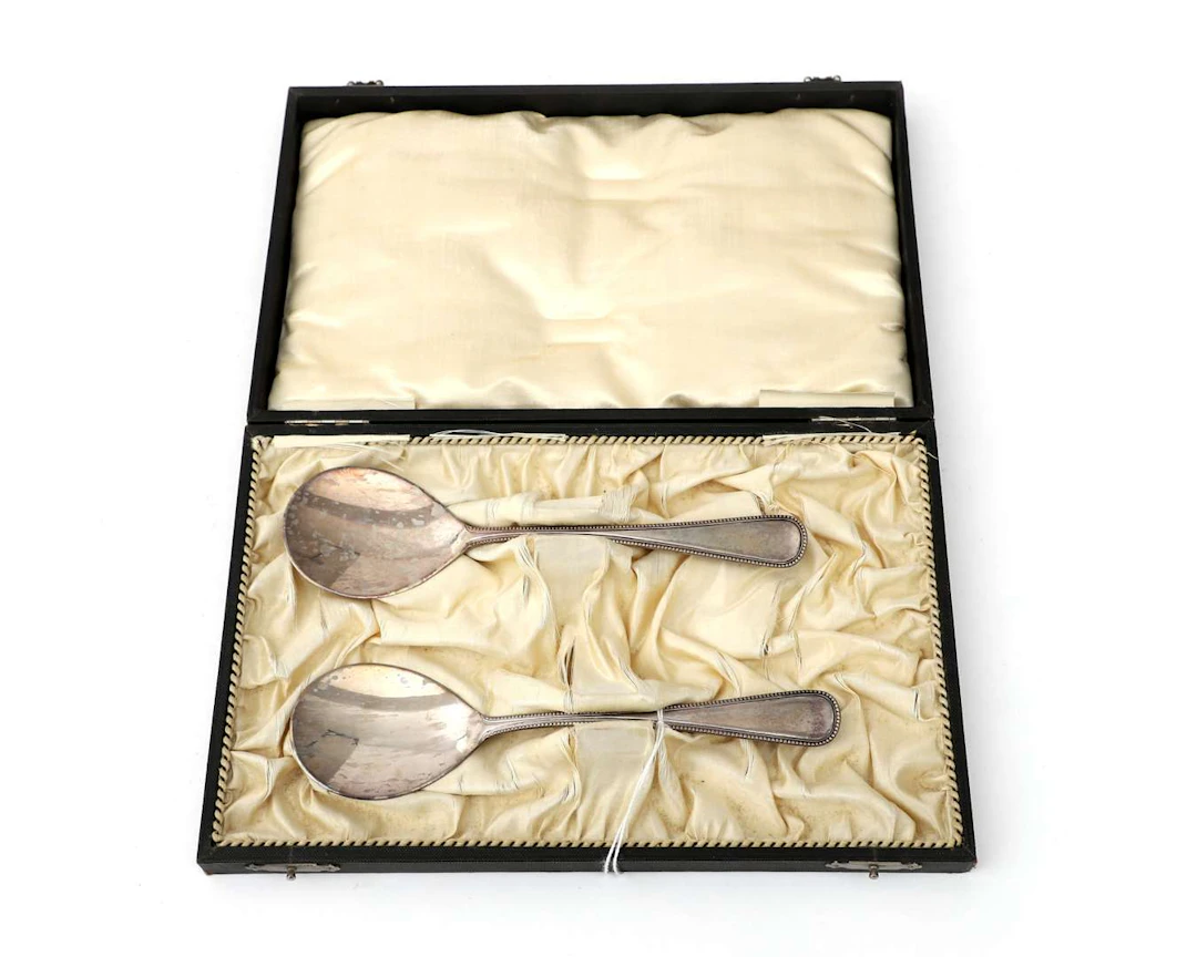 Two 2nd-grade silver ice cream spoons, Netherlands, Utrecht, 1890