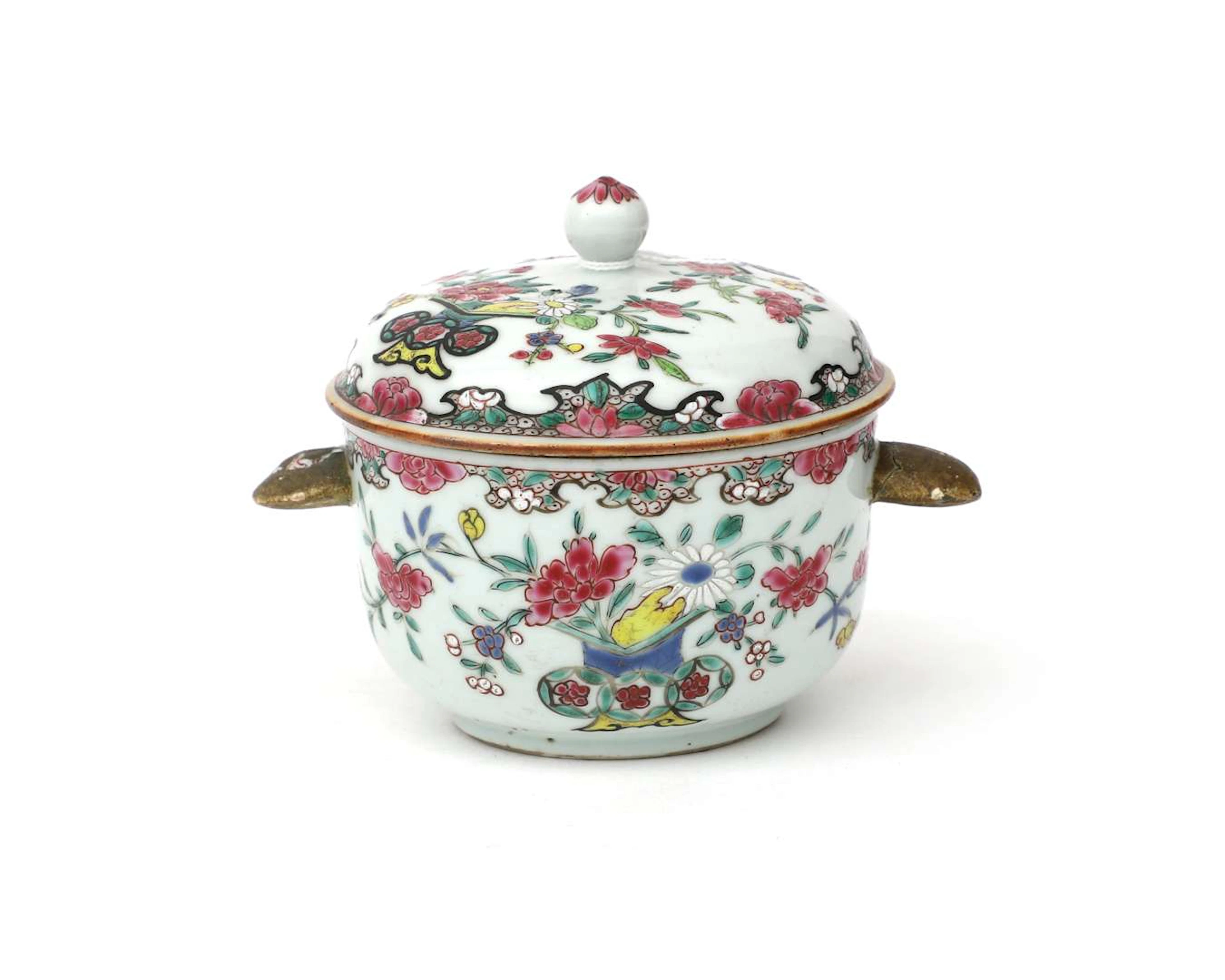 A porcelain ‘famille rose’ lidded jar, China, Yongzheng, 18th century