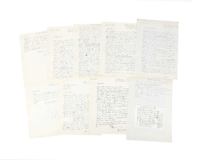 Gerard Reve – 6 original handwritten letters on 9 sheets, each written
