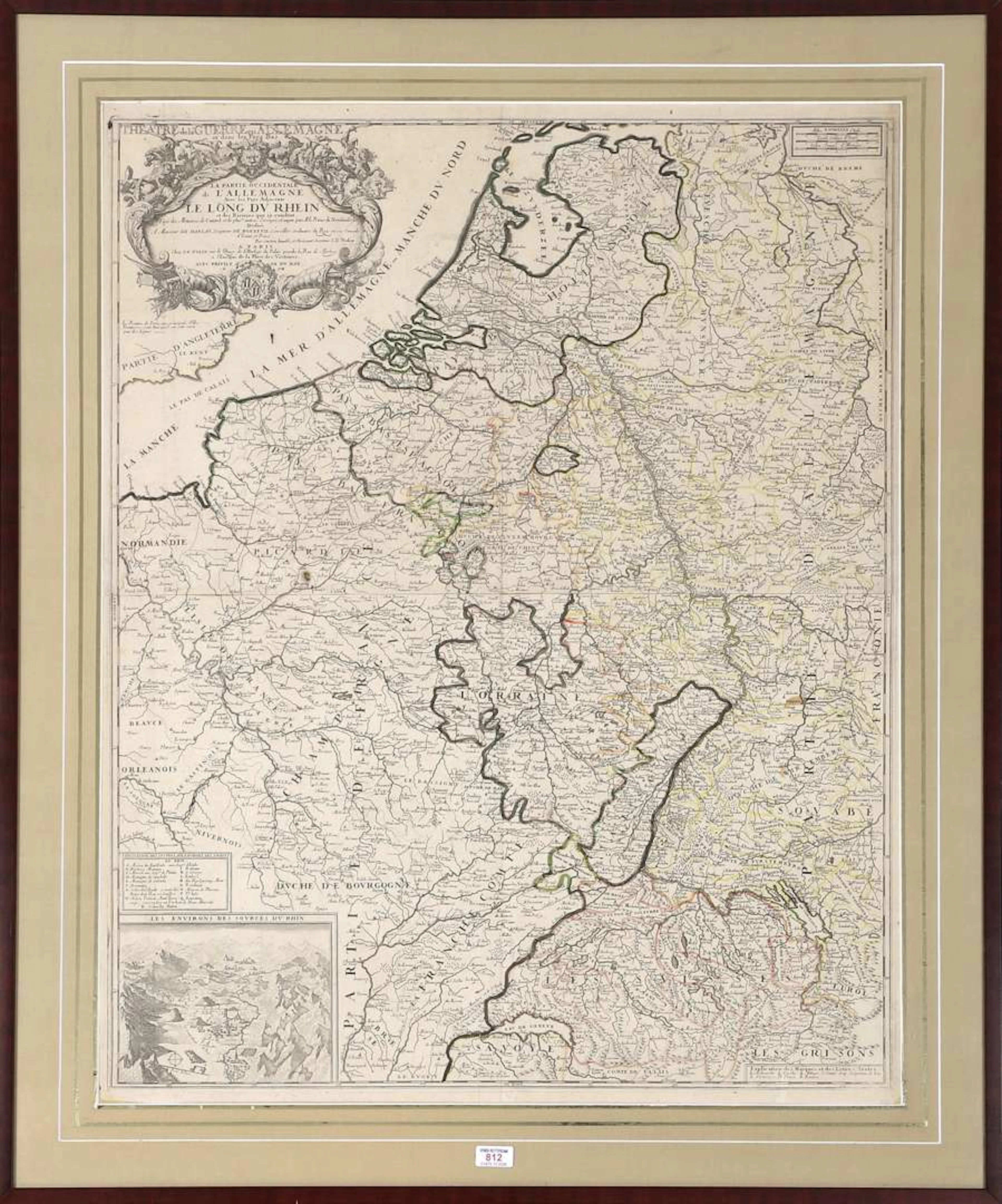 A map of the Rhine region, by Jean-Baptiste Nolin (1657–1708), 17th century
