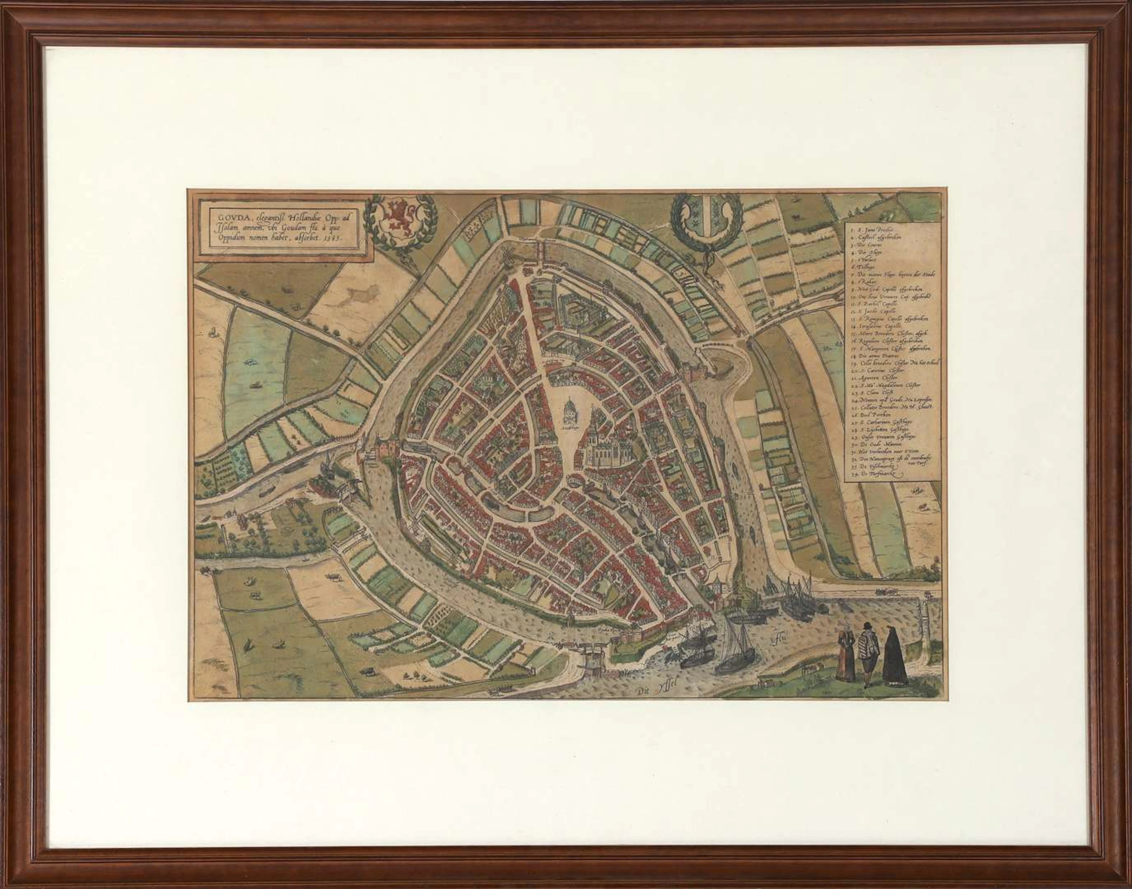 A town map of Gouda, Holland, 17th century