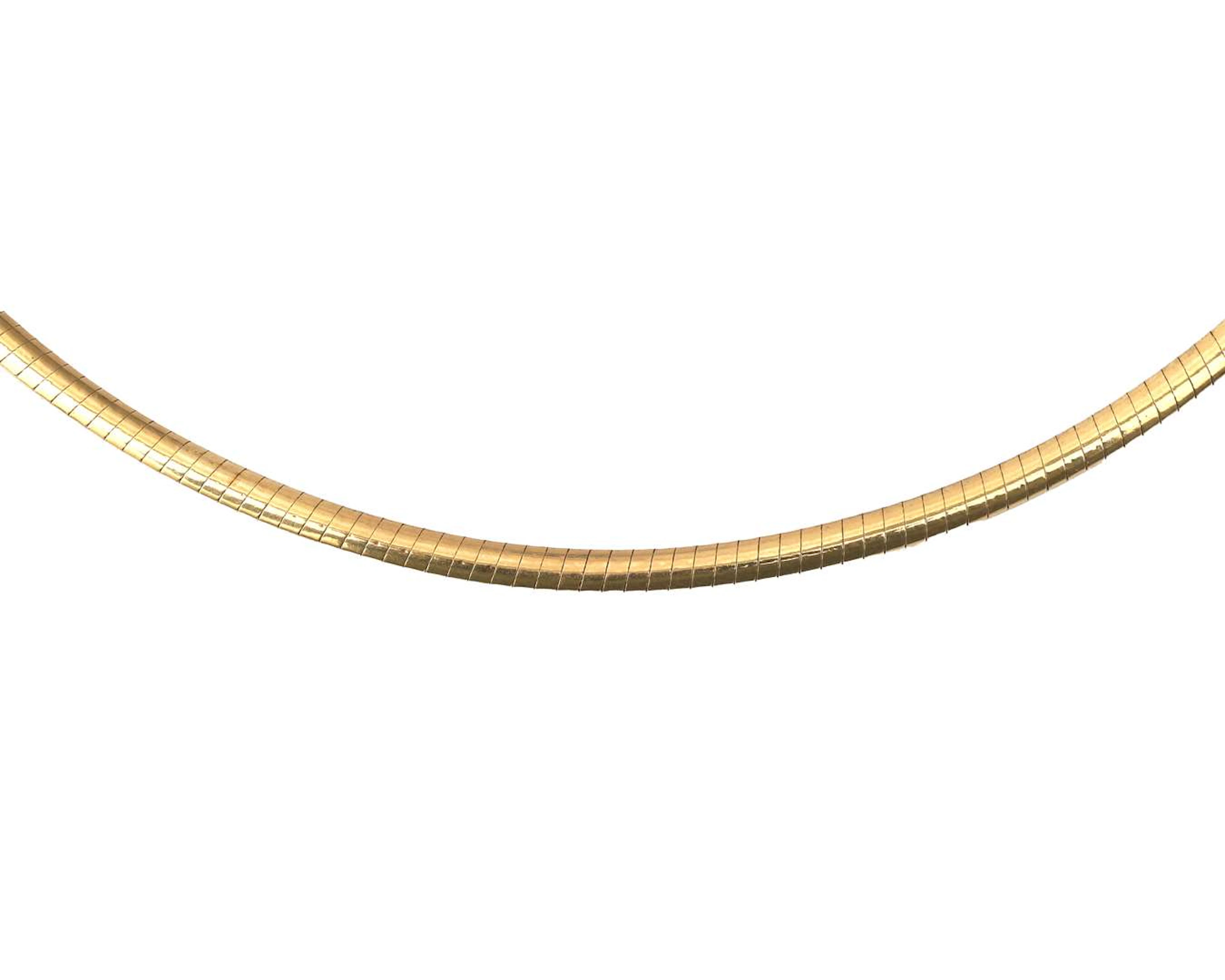 A 14k yellow gold omega-link necklace
