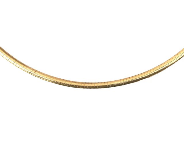 A 14k yellow gold omega-link necklace