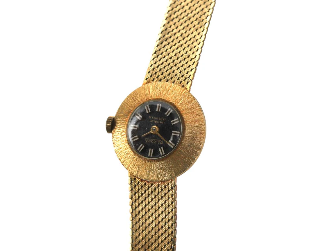A 14-carat yellow gold Rexora ladies’ wristwatch