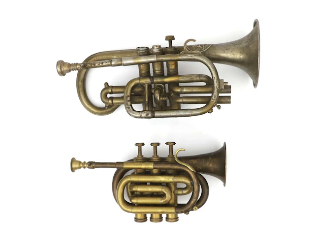 A cornet and piccolo trumpet by Gerard Cox, Europe, 20th century