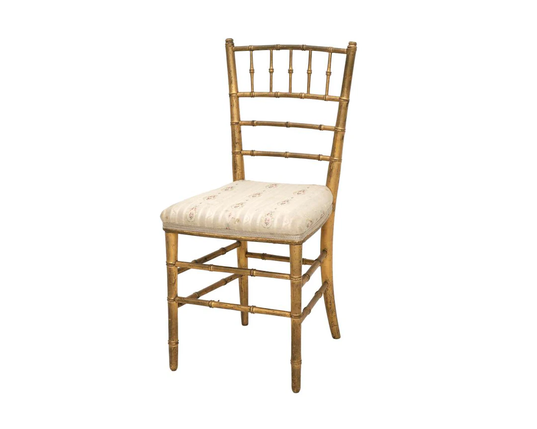 A faux bamboo chair, from the Queen Juliana collection, made by: P.L.