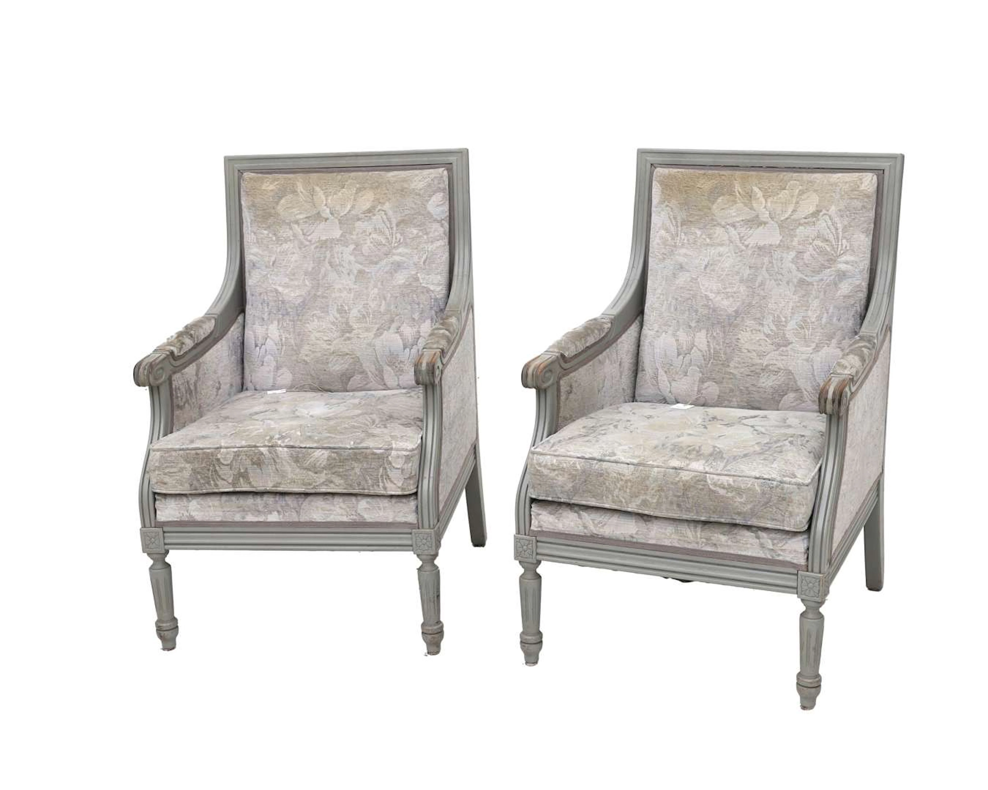 Two Empire-style armchairs, 20th century