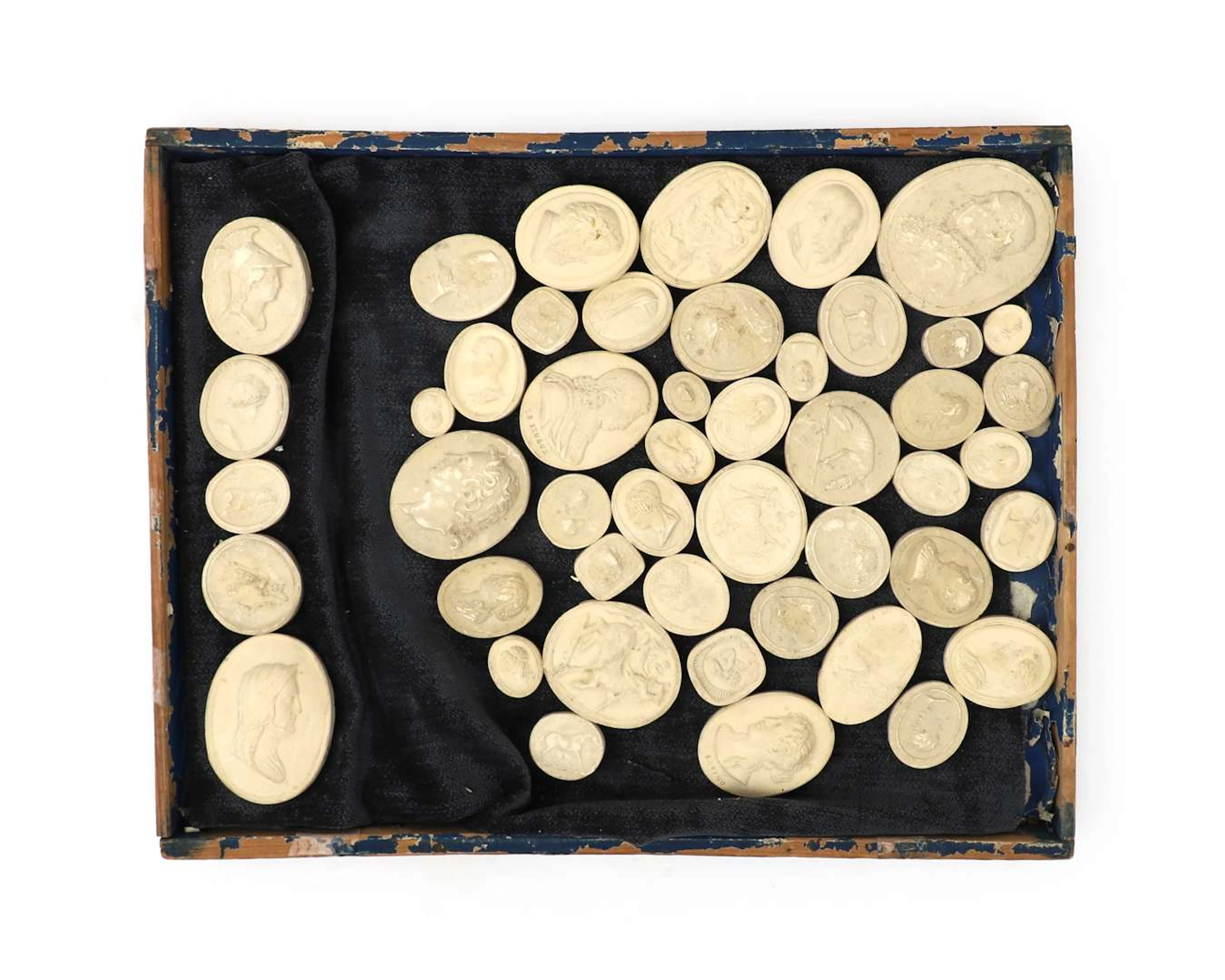 A collection of plaster Grand Tour intaglios, Europe, 19th century
