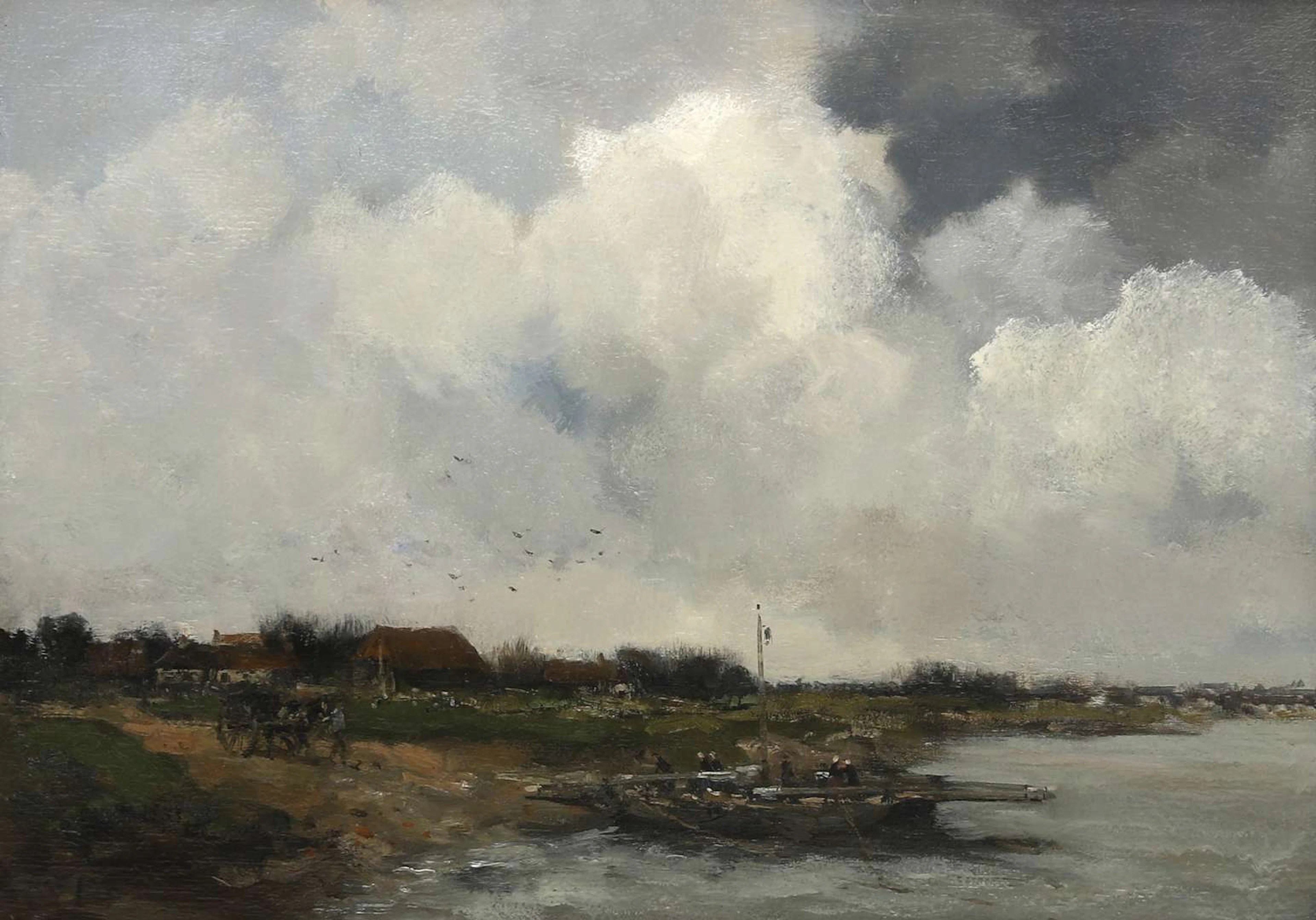 Willem G.F. Jansen (1871-1949), Pont in a river
