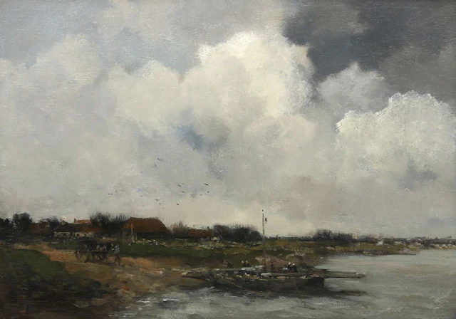 Willem G.F. Jansen (1871-1949), Pont in a river