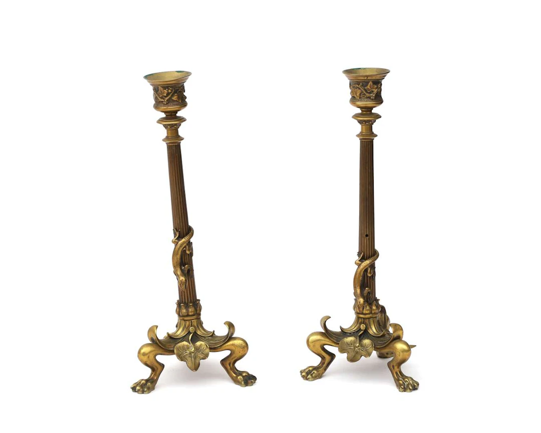 After Guilleaume Denière (1815–1901), Two candlesticks, France, 19th century
