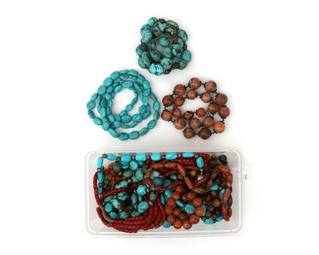 A selection of gemstone necklaces