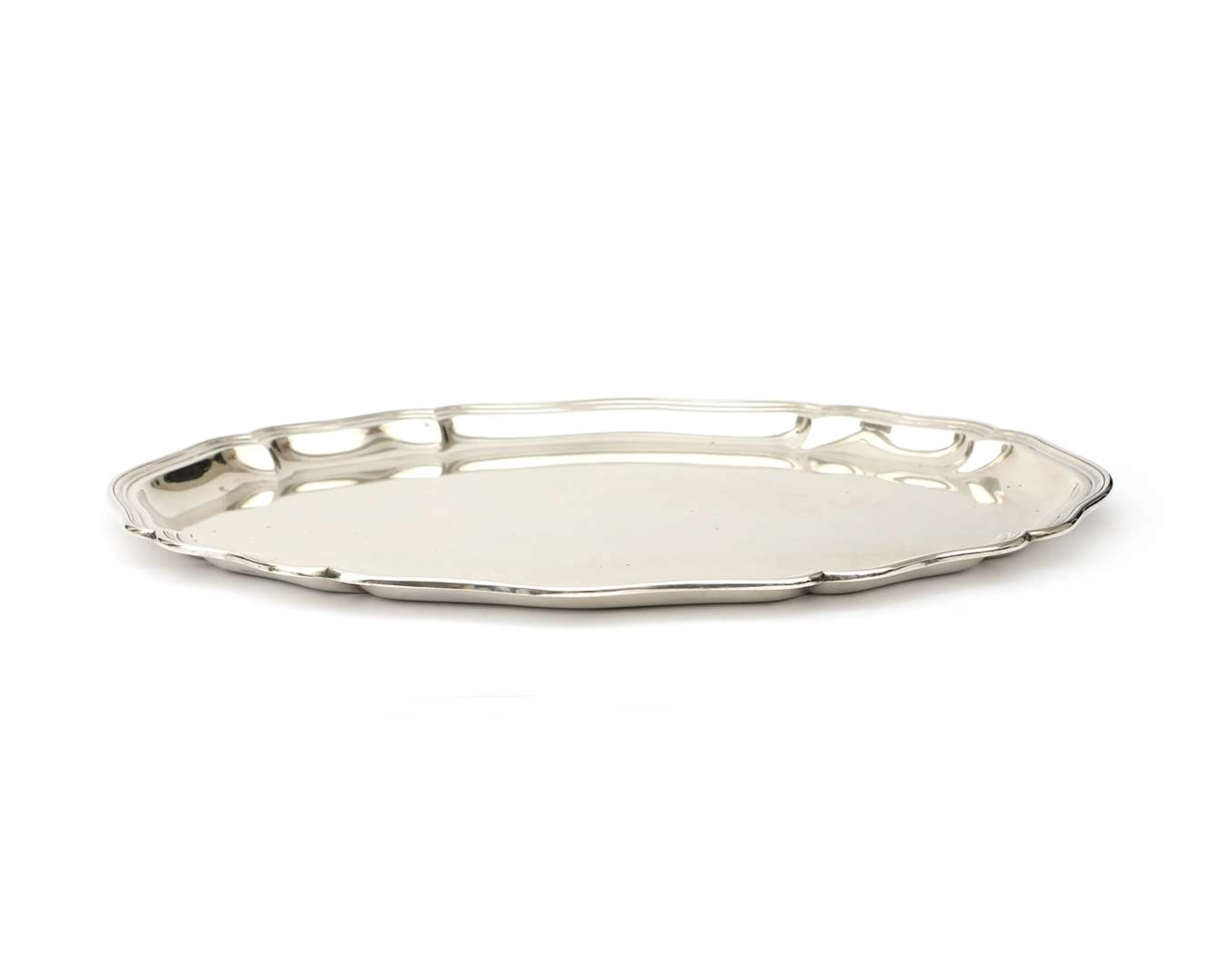 An oval-shaped silver tray, Germany, Bremen, 20th century