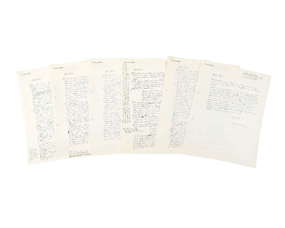 Gerard Reve – 6 original handwritten letters on 7 sheets, mostly written
