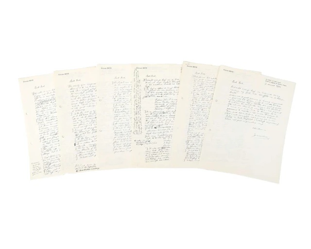 Gerard Reve – 6 original handwritten letters on 7 sheets, mostly written