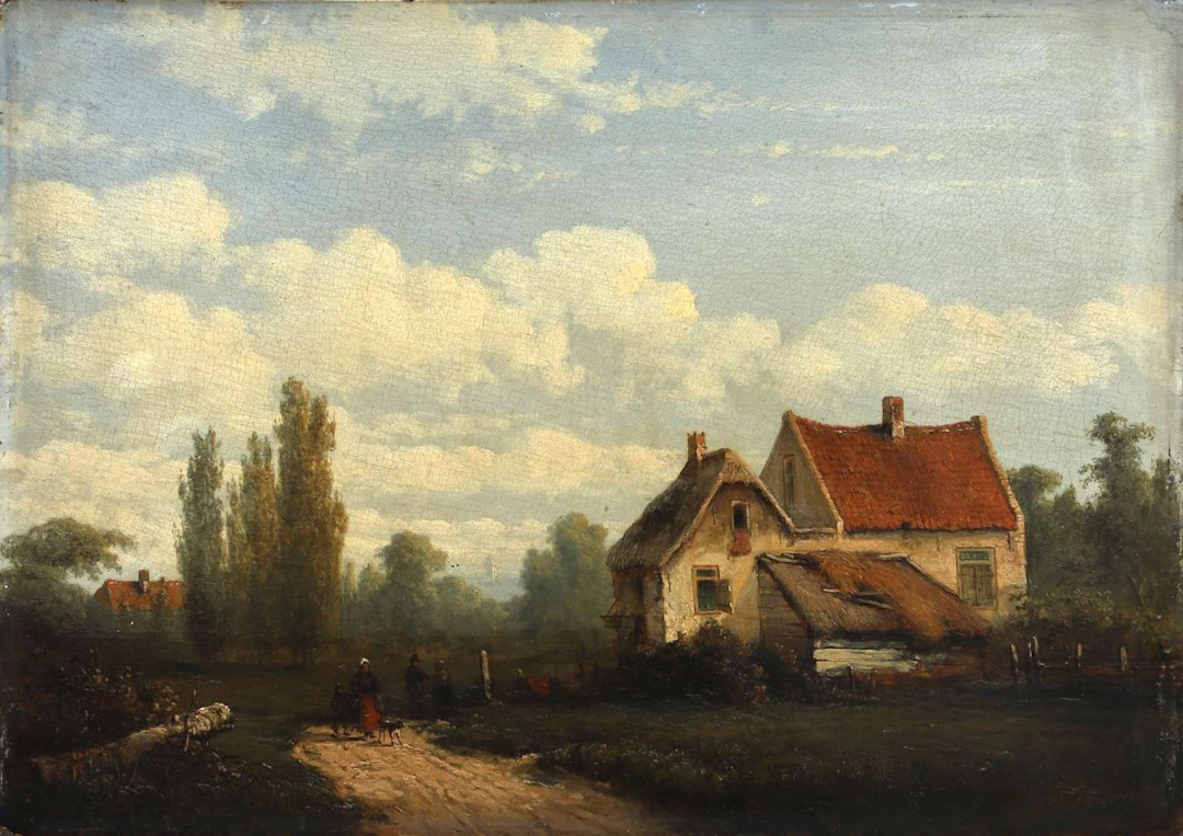 Anthonie Jacobus van Wijngaerdt (1808–1887), Walkers on a sandy path