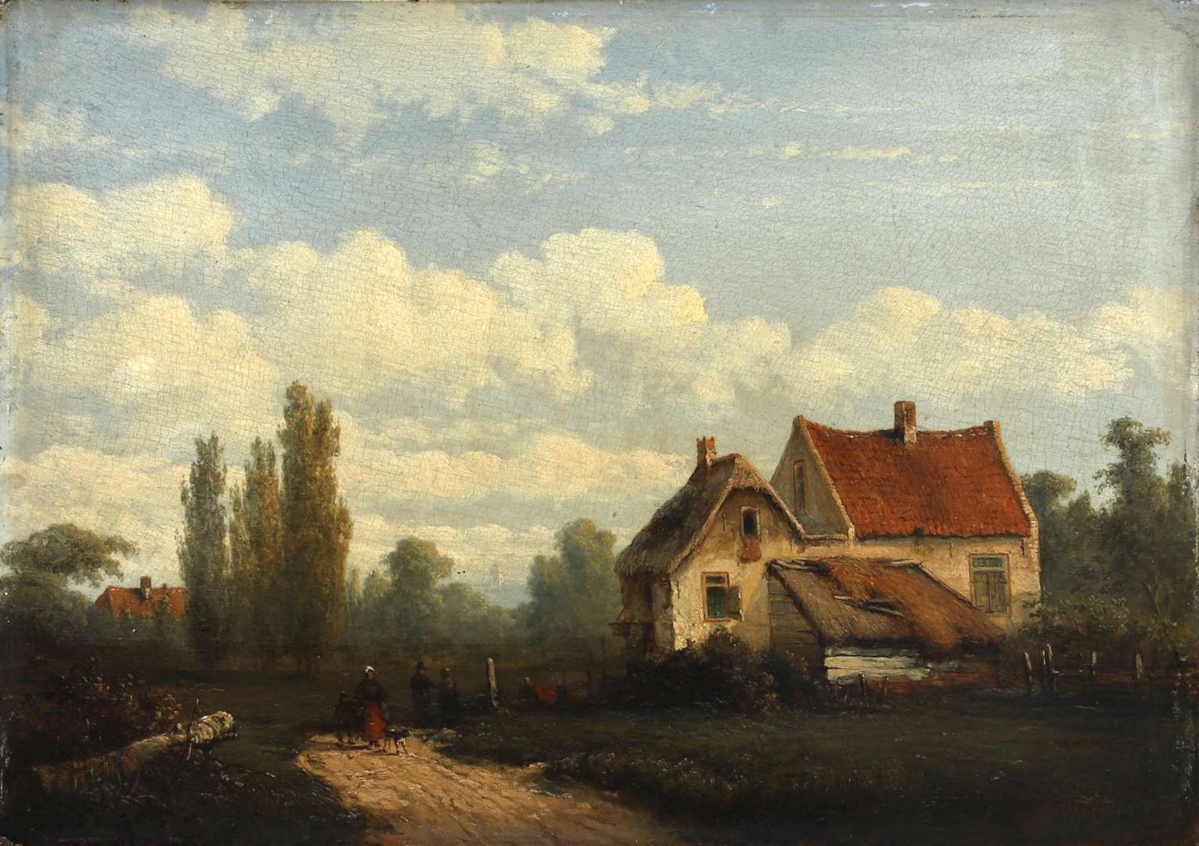 Anthonie Jacobus van Wijngaerdt (1808–1887), Walkers on a sandy path