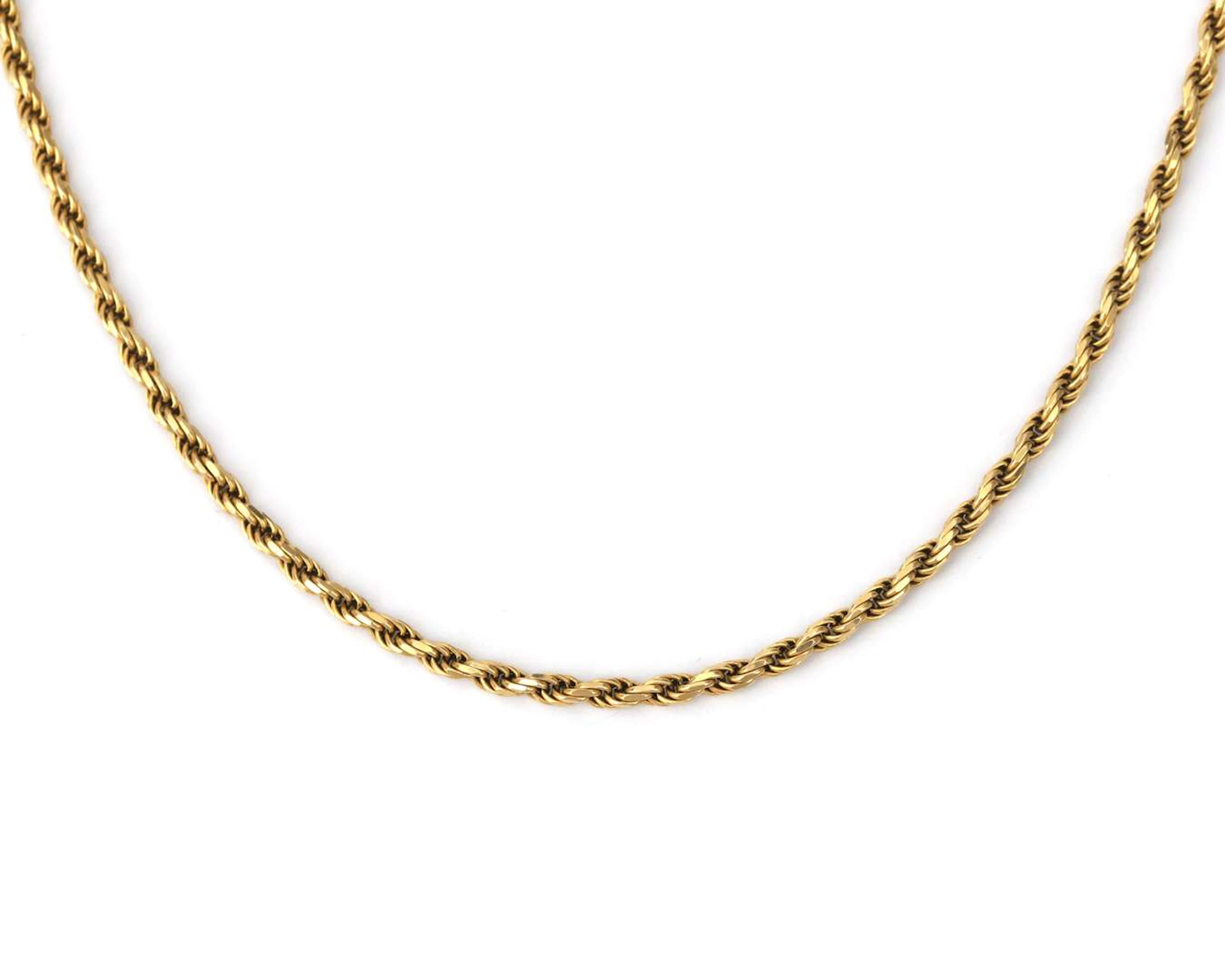 A 14k yellow gold rope link necklace