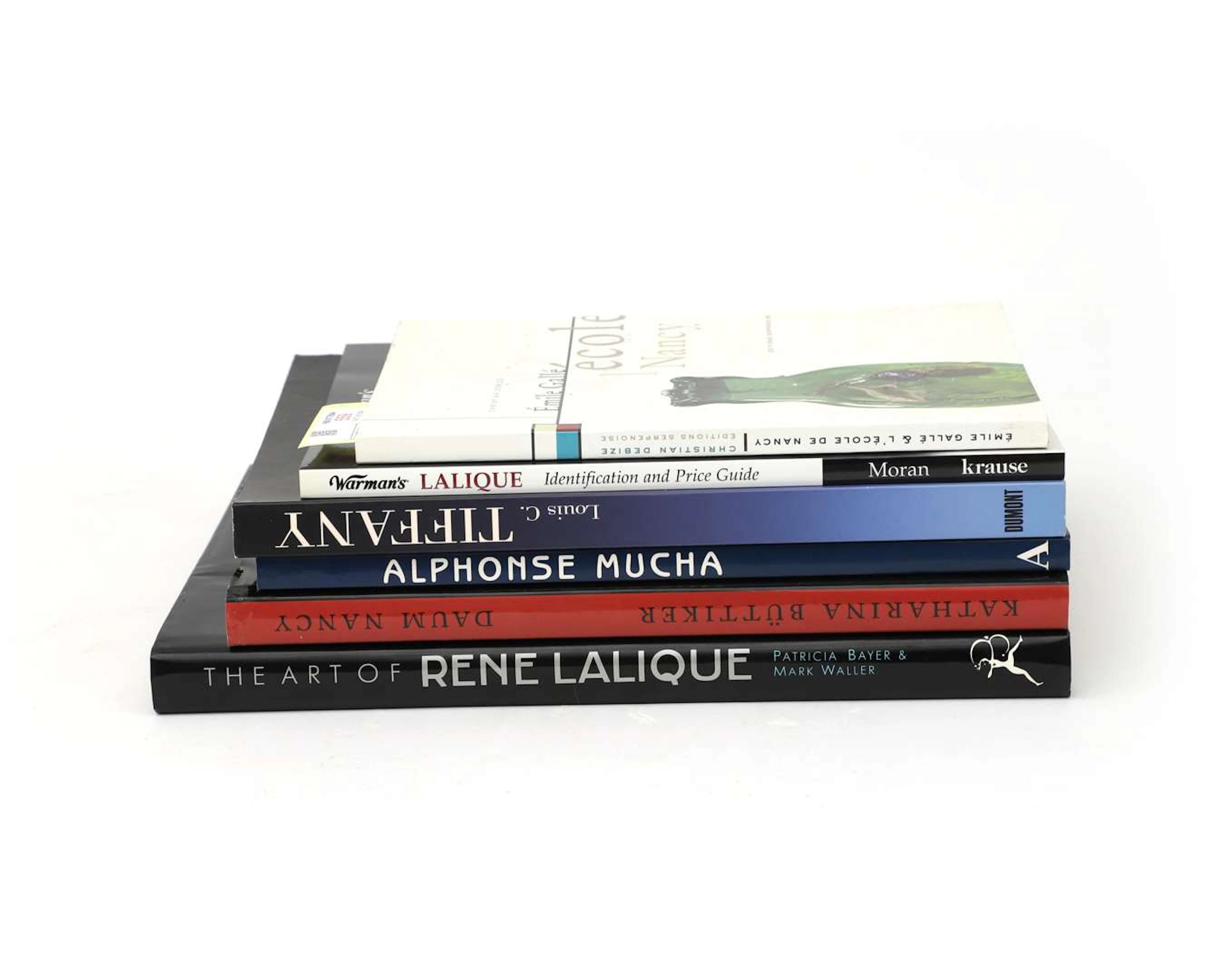 Six miscellaneous art books, including Gallé, Lalique