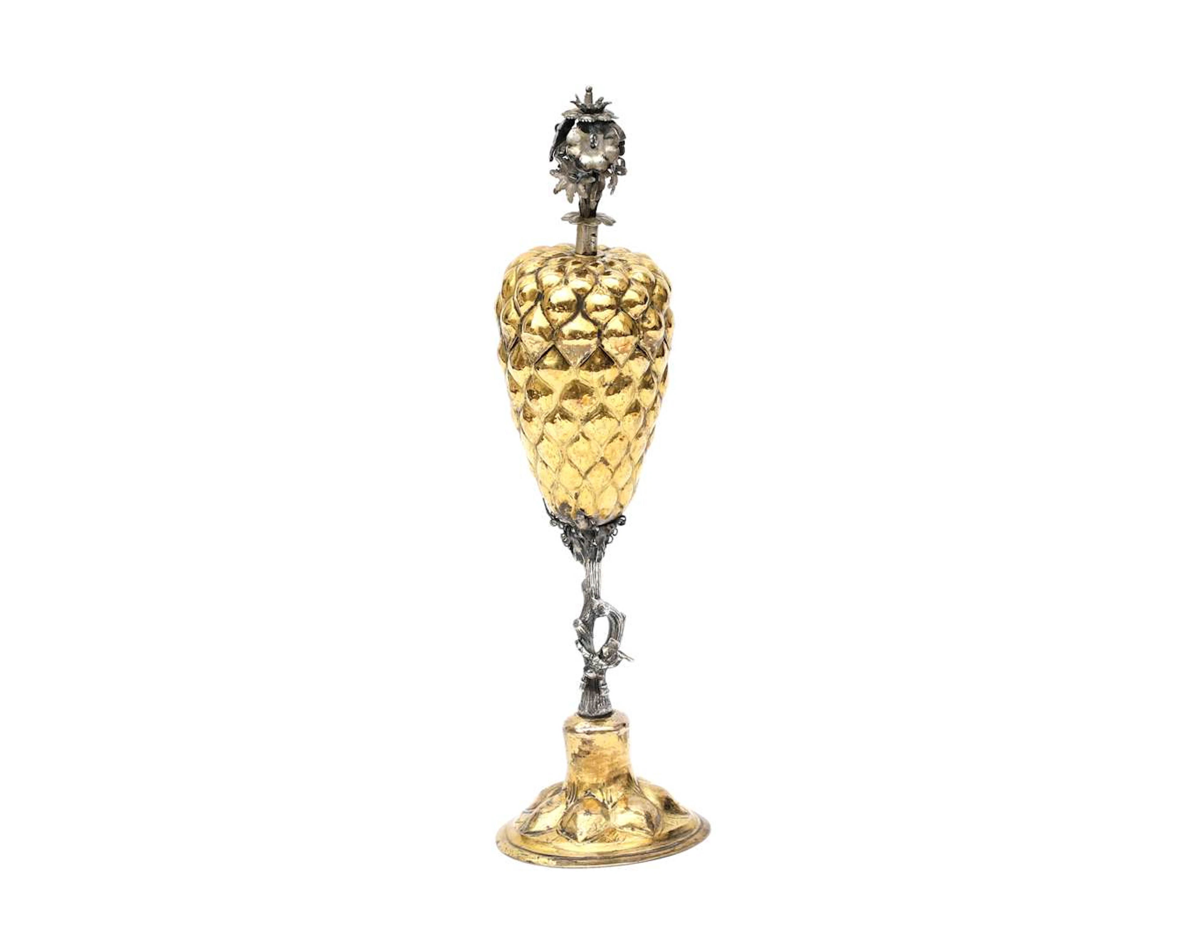 A silver pineapple goblet, Germany, probably 19th century