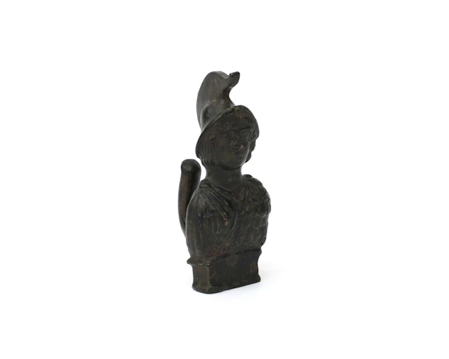 A bronze charioteer’s hook with a Mars motif, Classical Antiquity