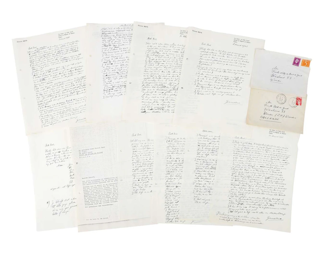 Gerard Reve – 7 original handwritten letters on 9 sheets, mostly written