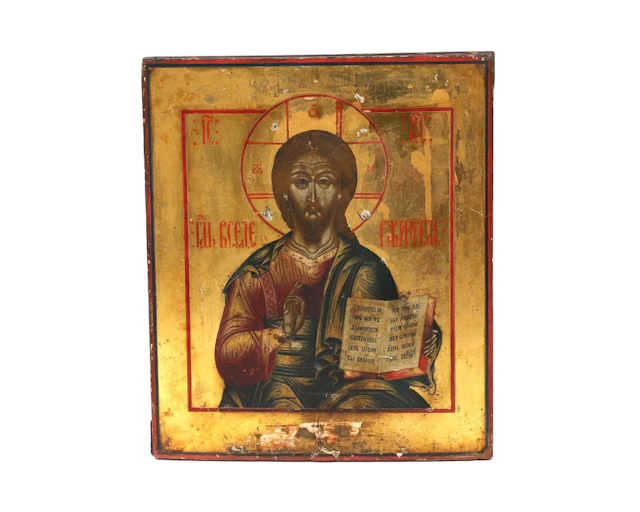 An icon of ‘Christ Pantocrator’ (Christ the Almighty), Russia, 19th century