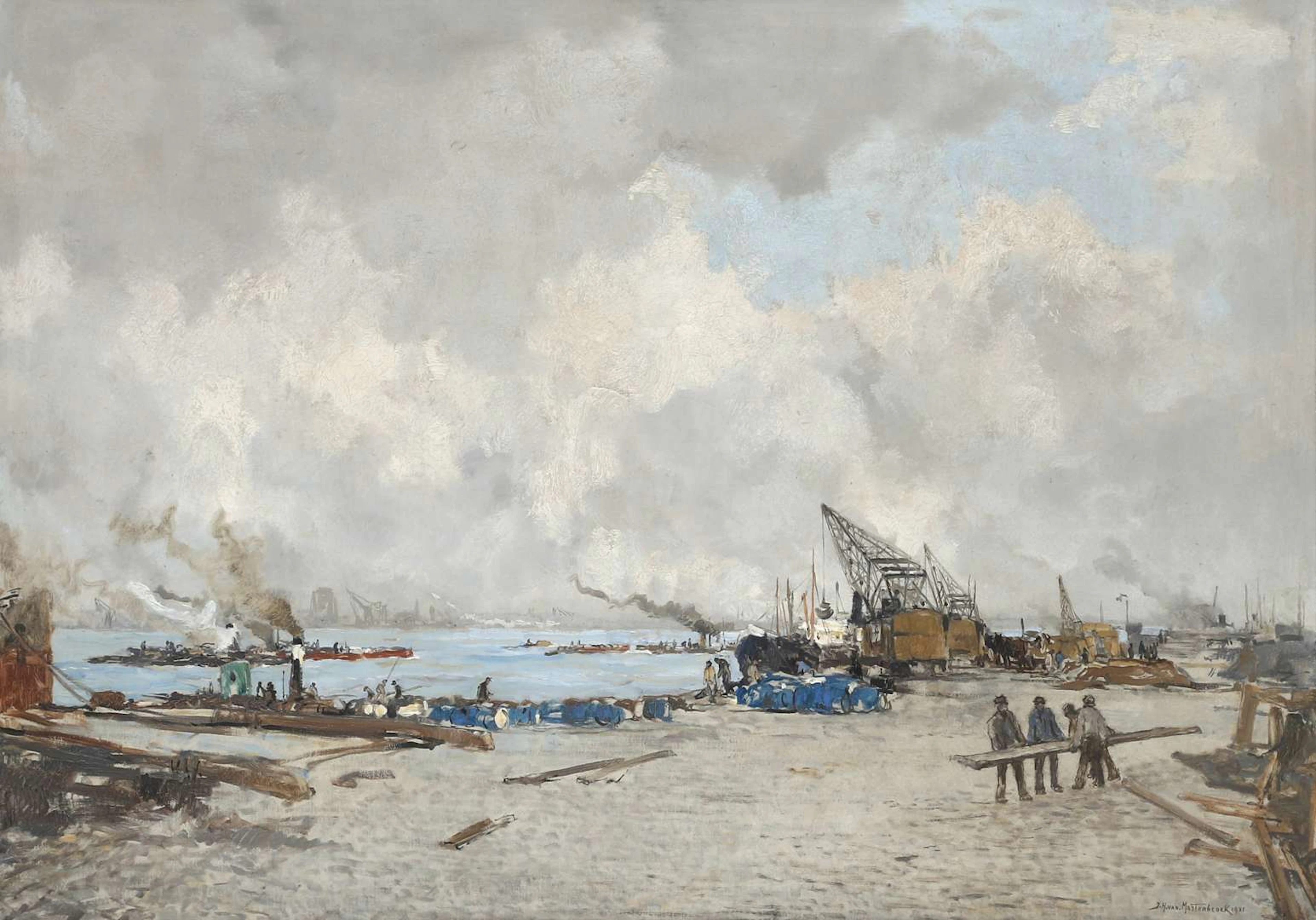 Johann Hendrik van Mastenbroek (1875–1945), Unloading on the Westerkade