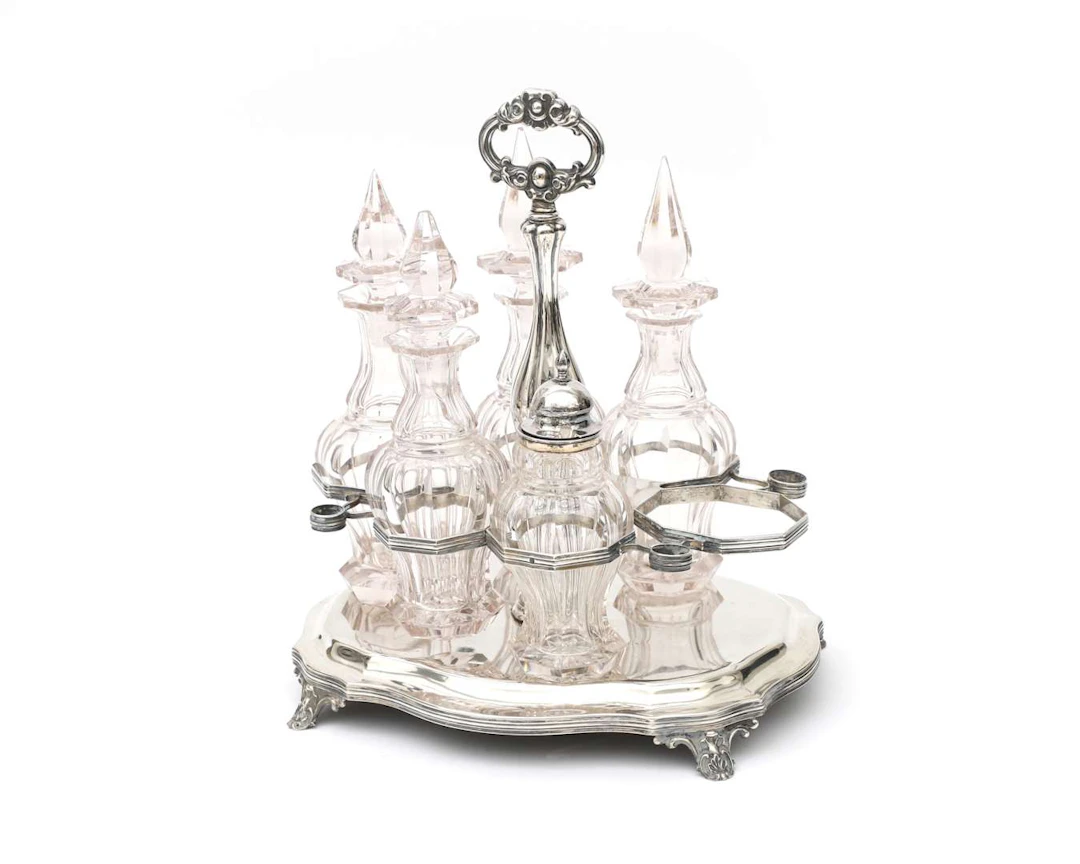 A silver oil and vinegar set, Holland, Amsterdam, 1853