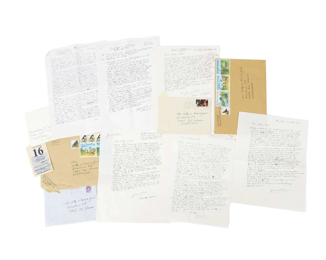 Gerard Reve – 4 original handwritten letters on 4 sheets of paper