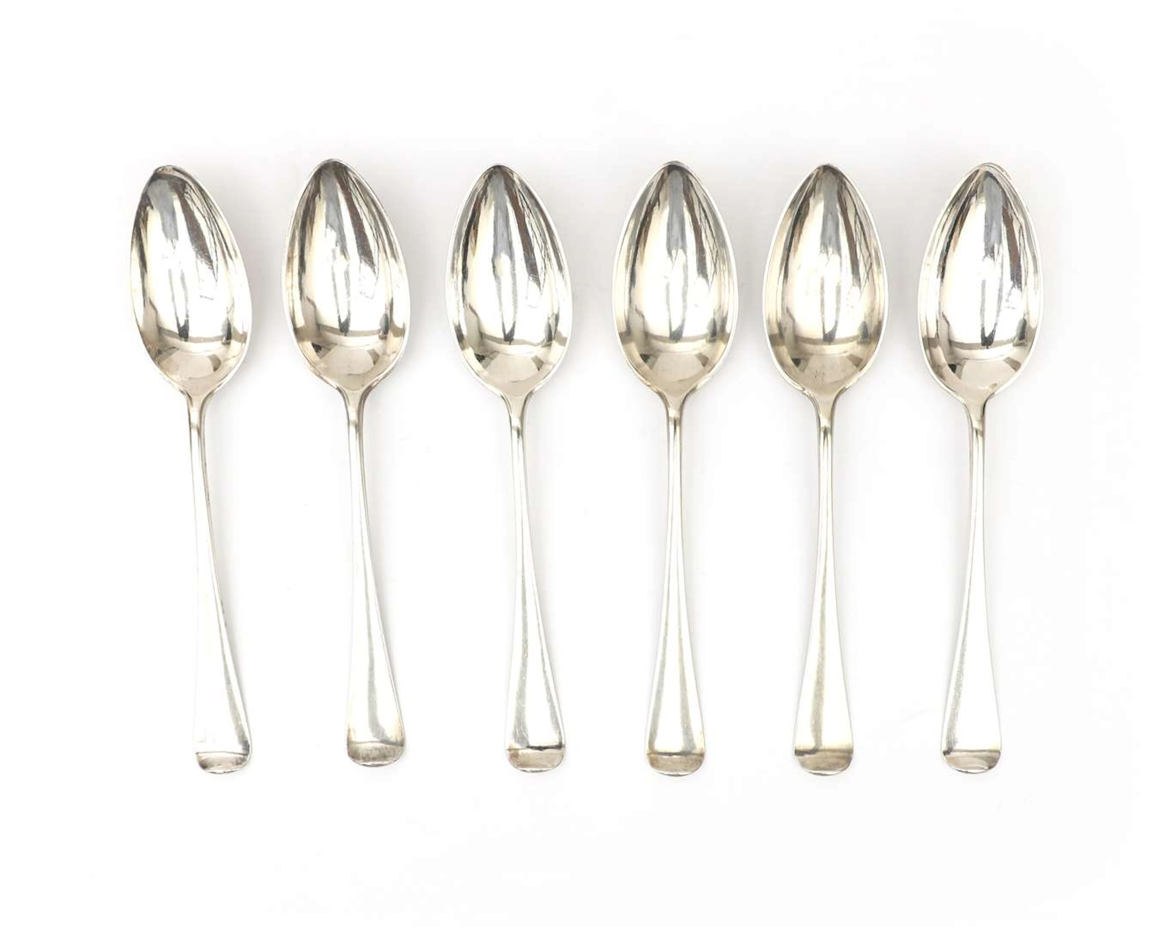 Six silver spoons, Holland, Zwolle, 1822