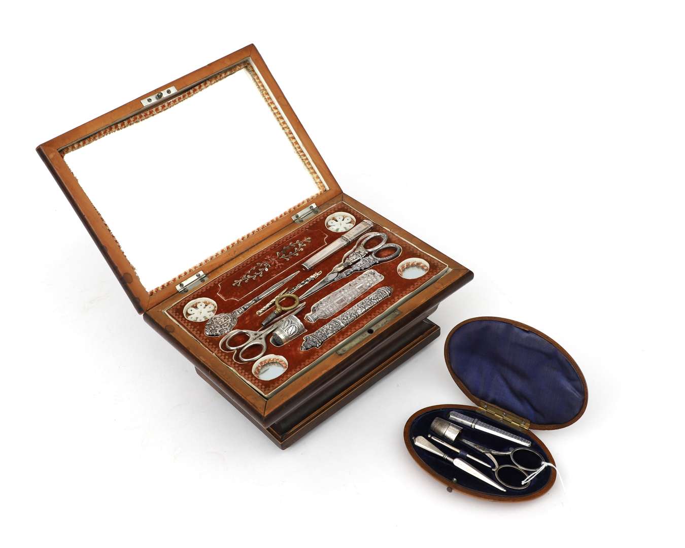 Two silver sewing sets, Holland, 19th century