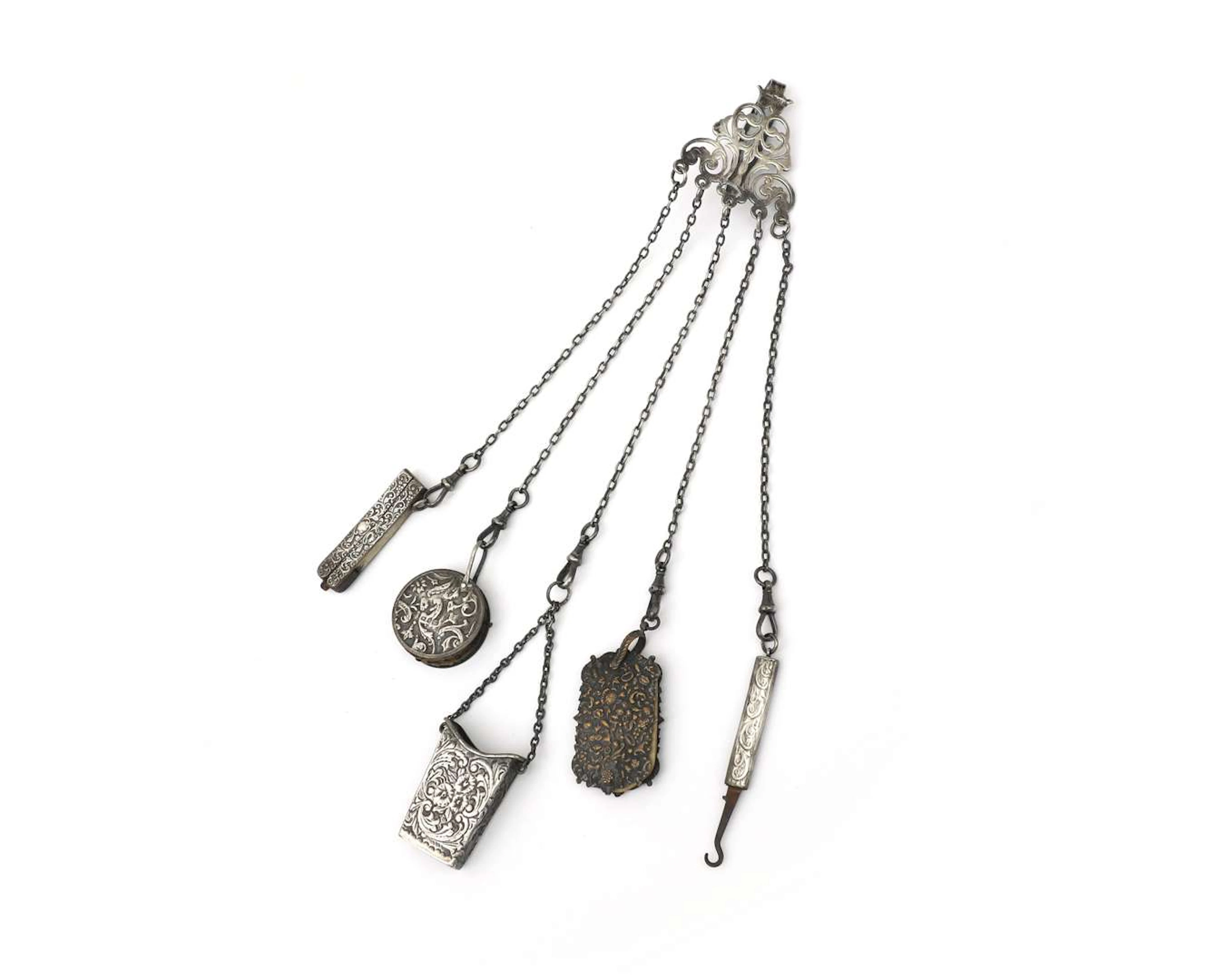 A silver ladies' chatelaine, England, Birmingham, 1902