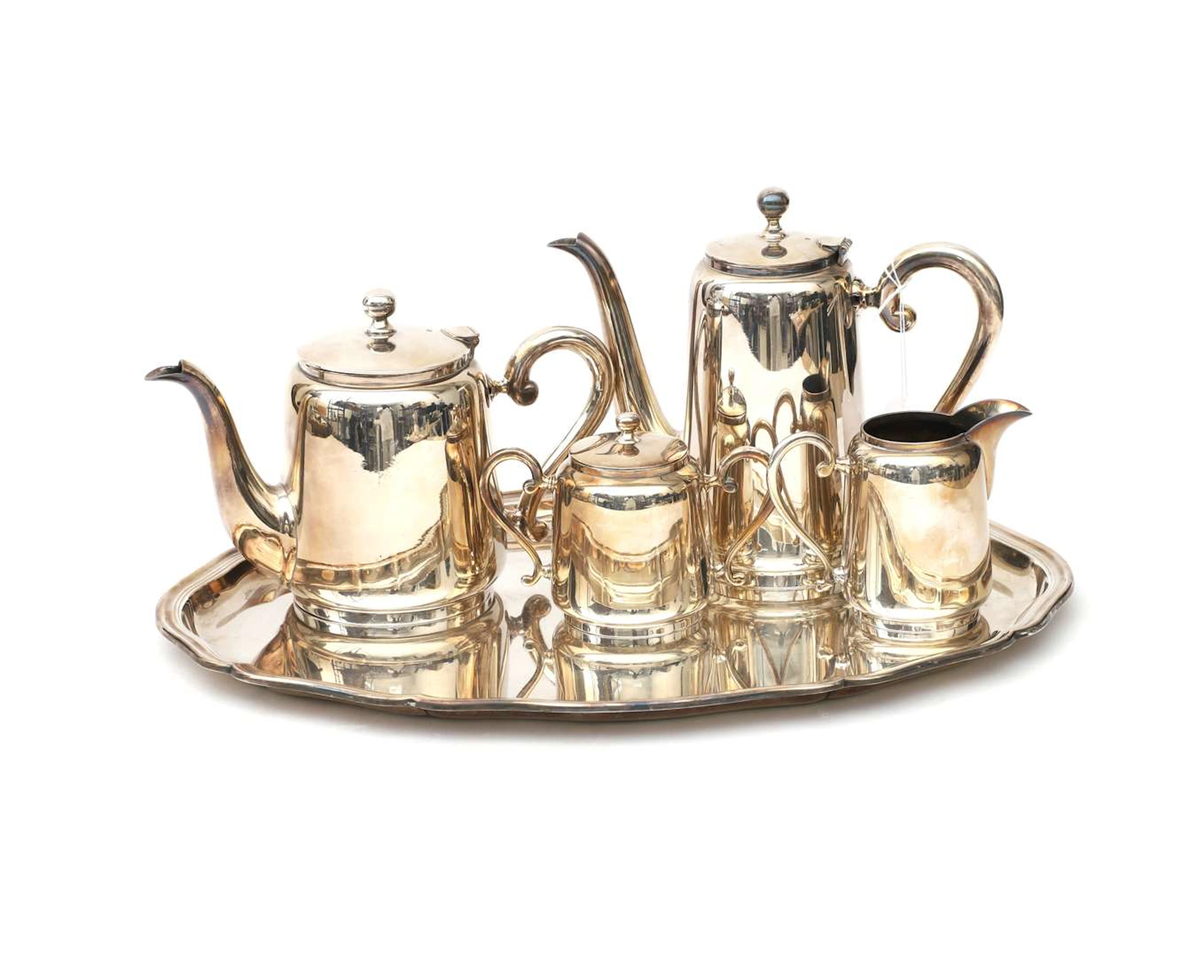 A silver-plated tea set, 20th century
