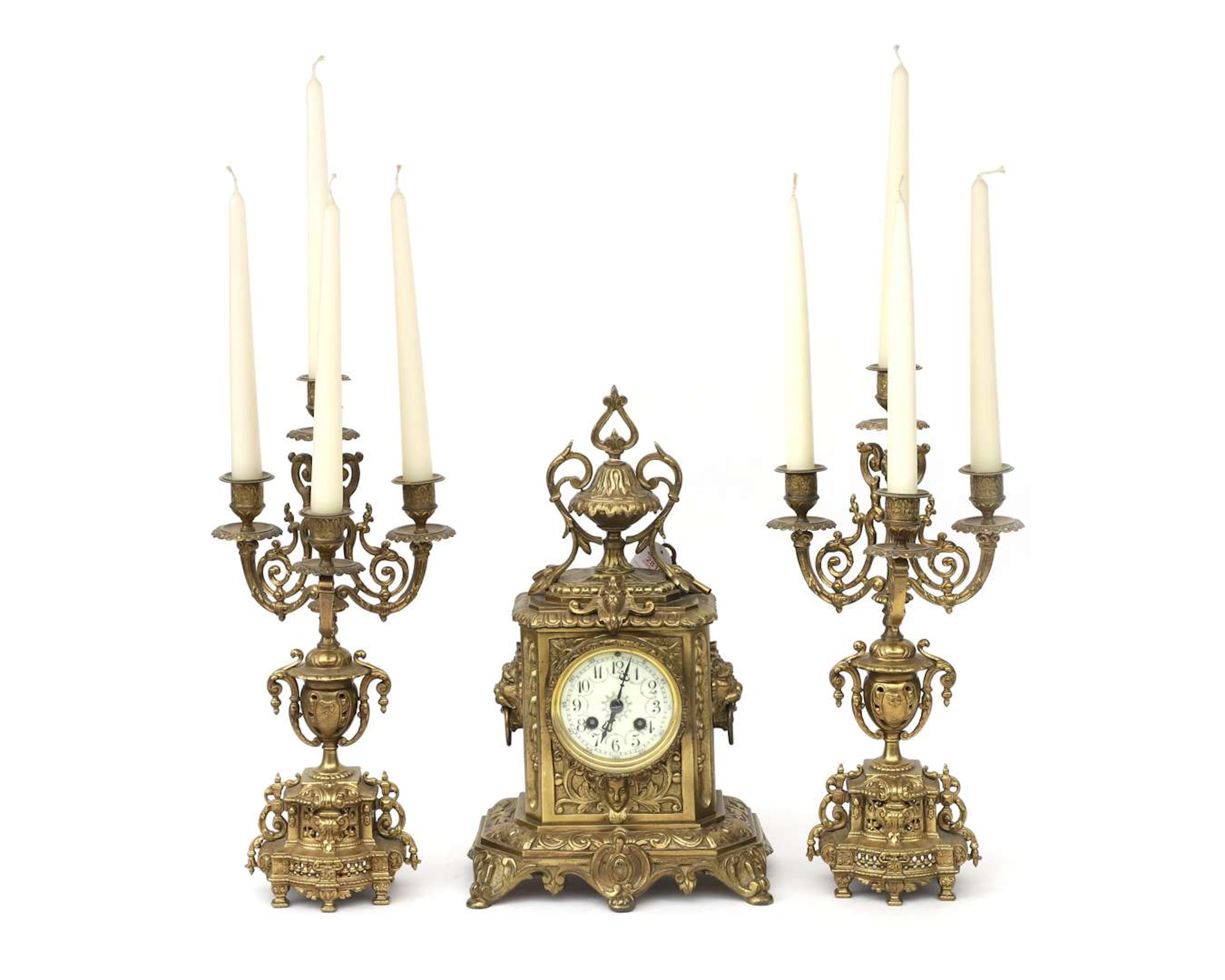 A three-piece brass bell set, France, c. 1900