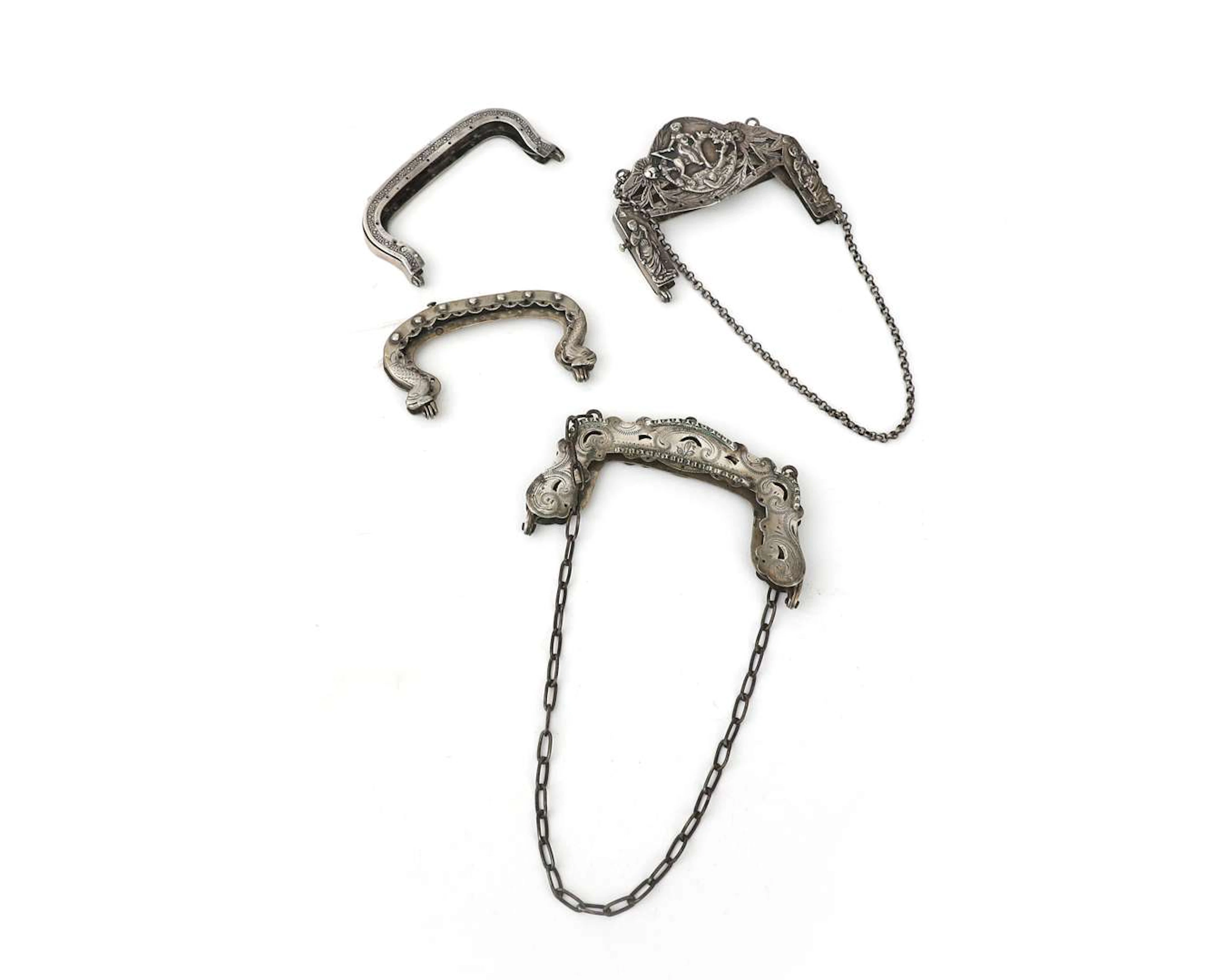 Four silver bag clasps of the second grade, Holland, 19th century