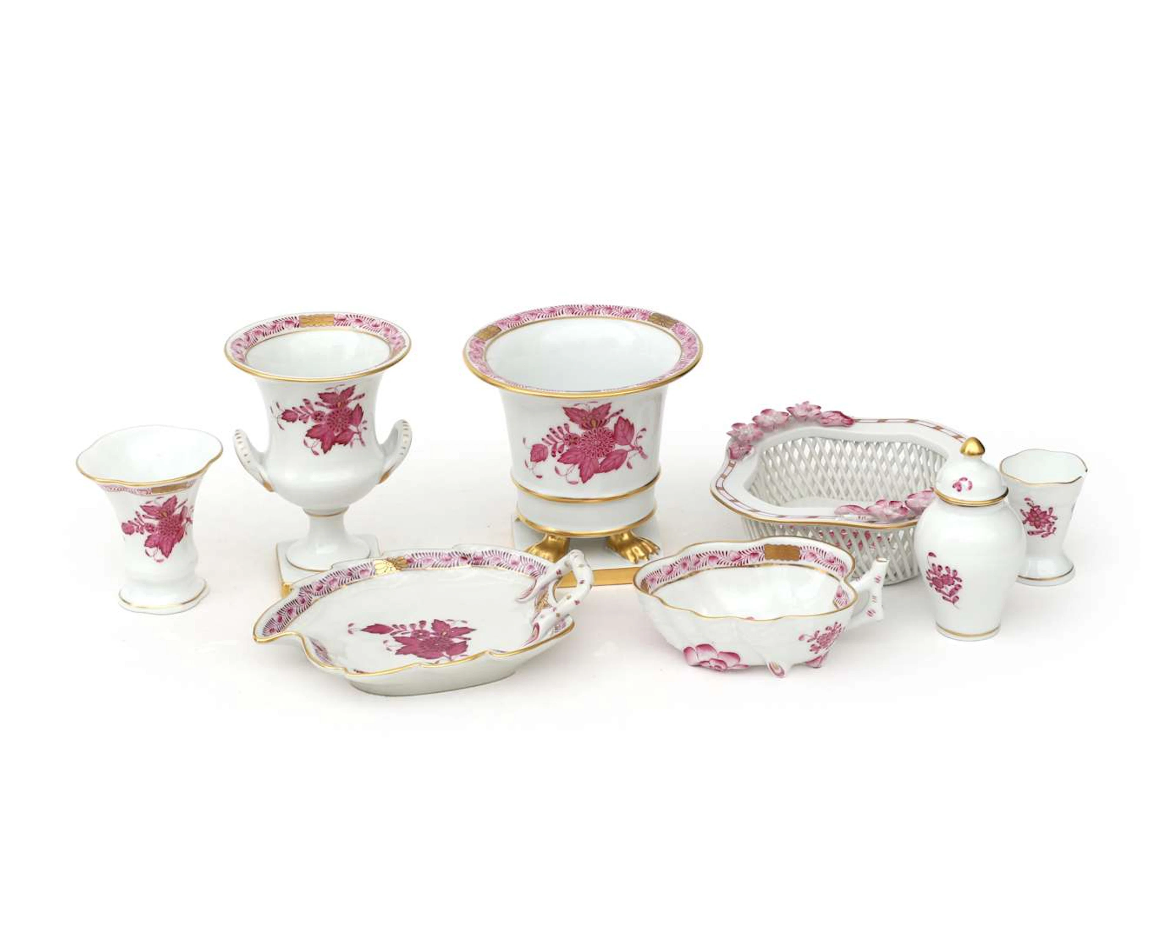 Eight assorted pieces of Herend porcelain, Hungary, second half of