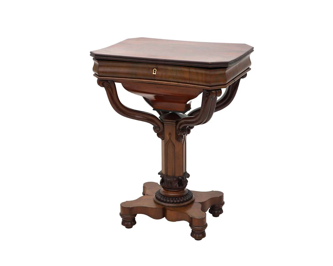 A mahogany sewing table, the Netherlands, 19th century
