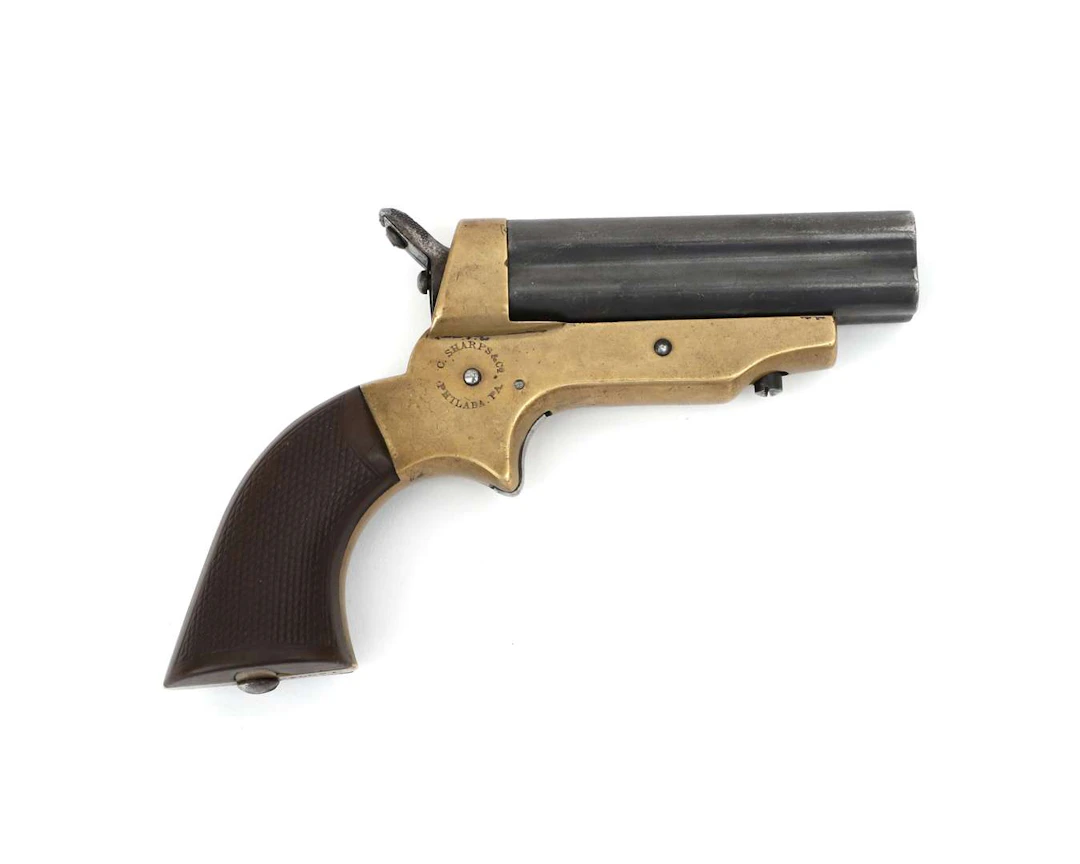 A pepperbox pistol, manufactured by: Sharps, USA, 1859–1874