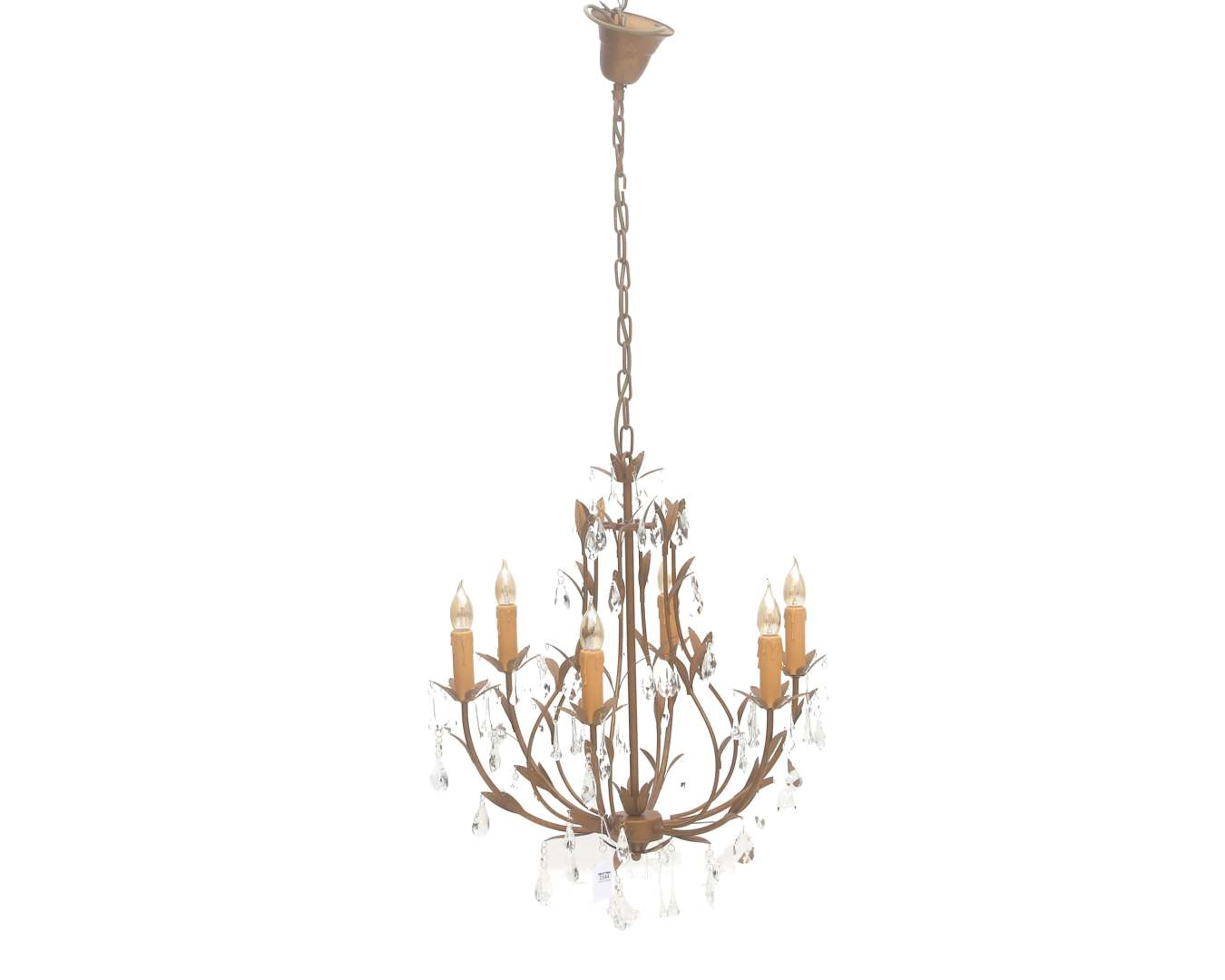 A gold-tone metal chandelier, 20th century
