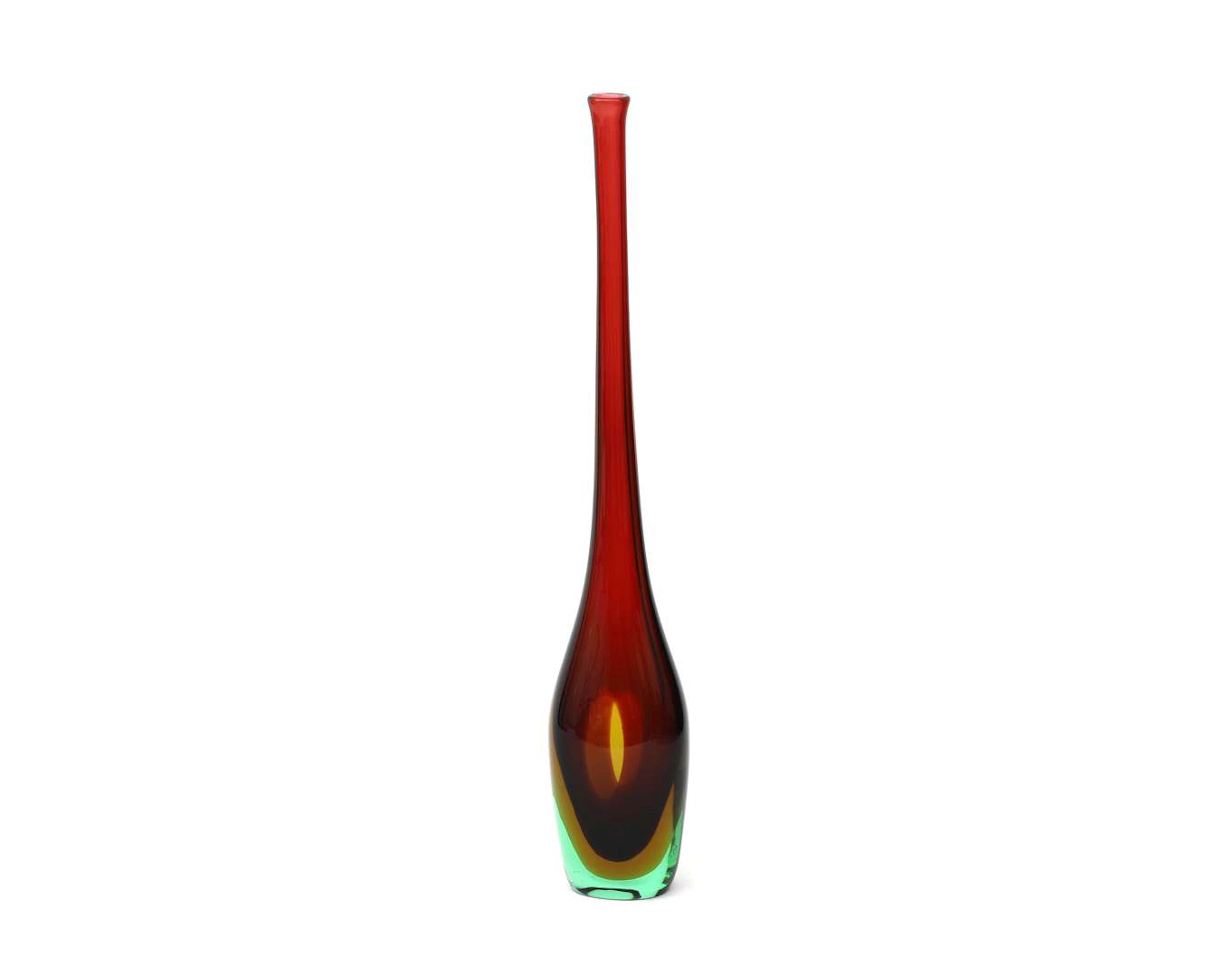 A Sommerso bottle-shaped vase. Murano, late 1950s
