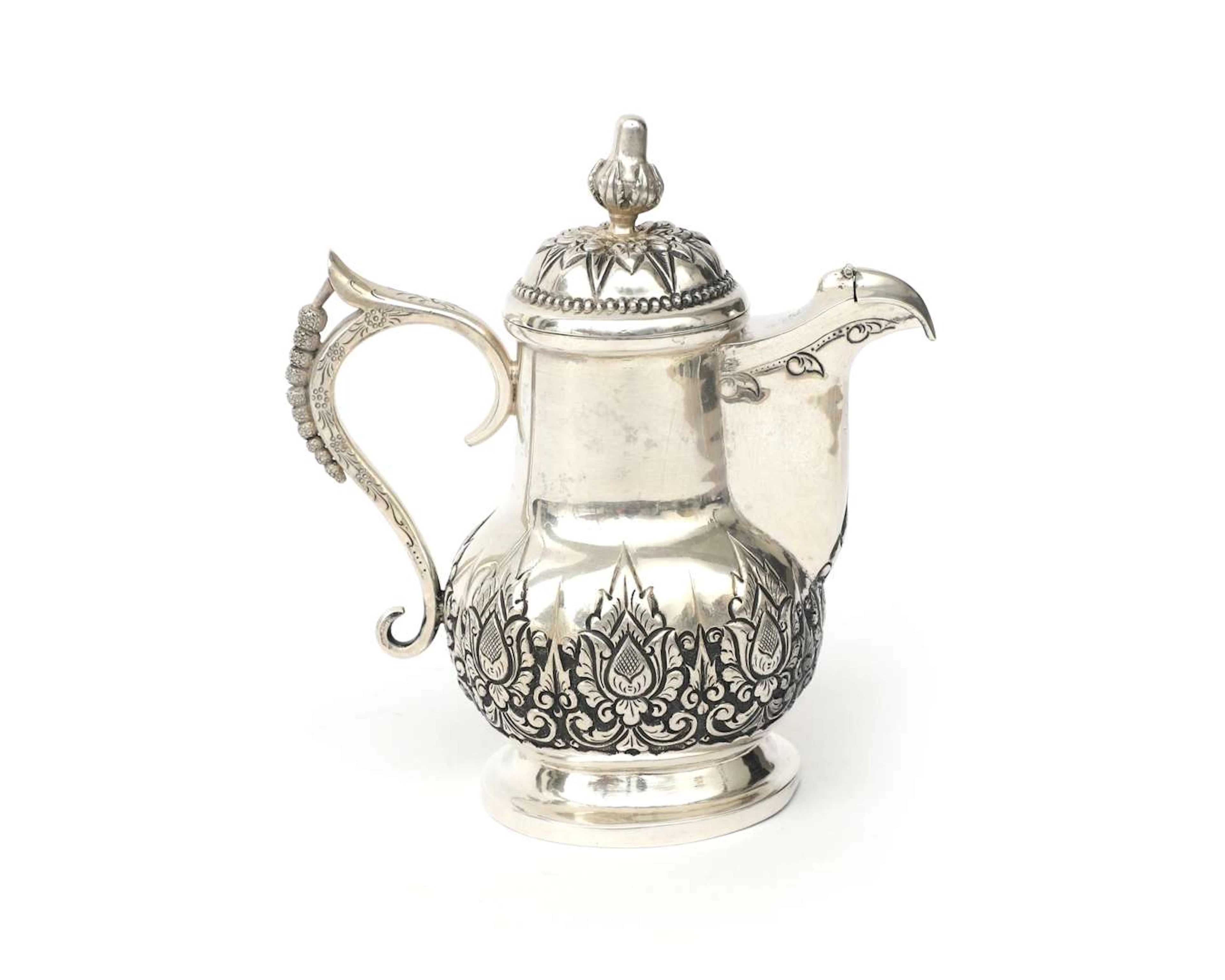 A Djokja silver teapot, Indonesia, Moeljodihardjo, 20th century