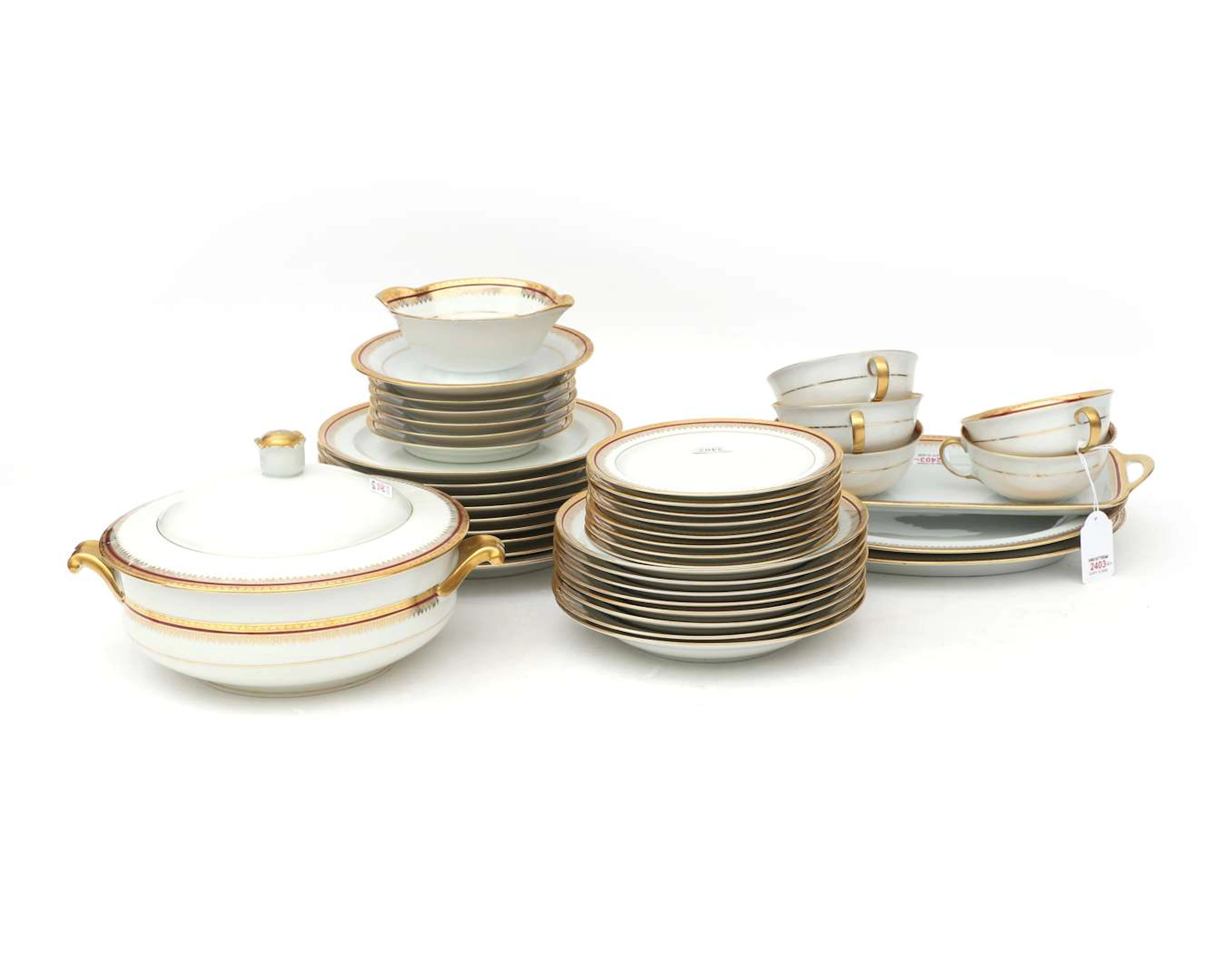 A 40-piece porcelain dinner service, Limoges, France, 20th century