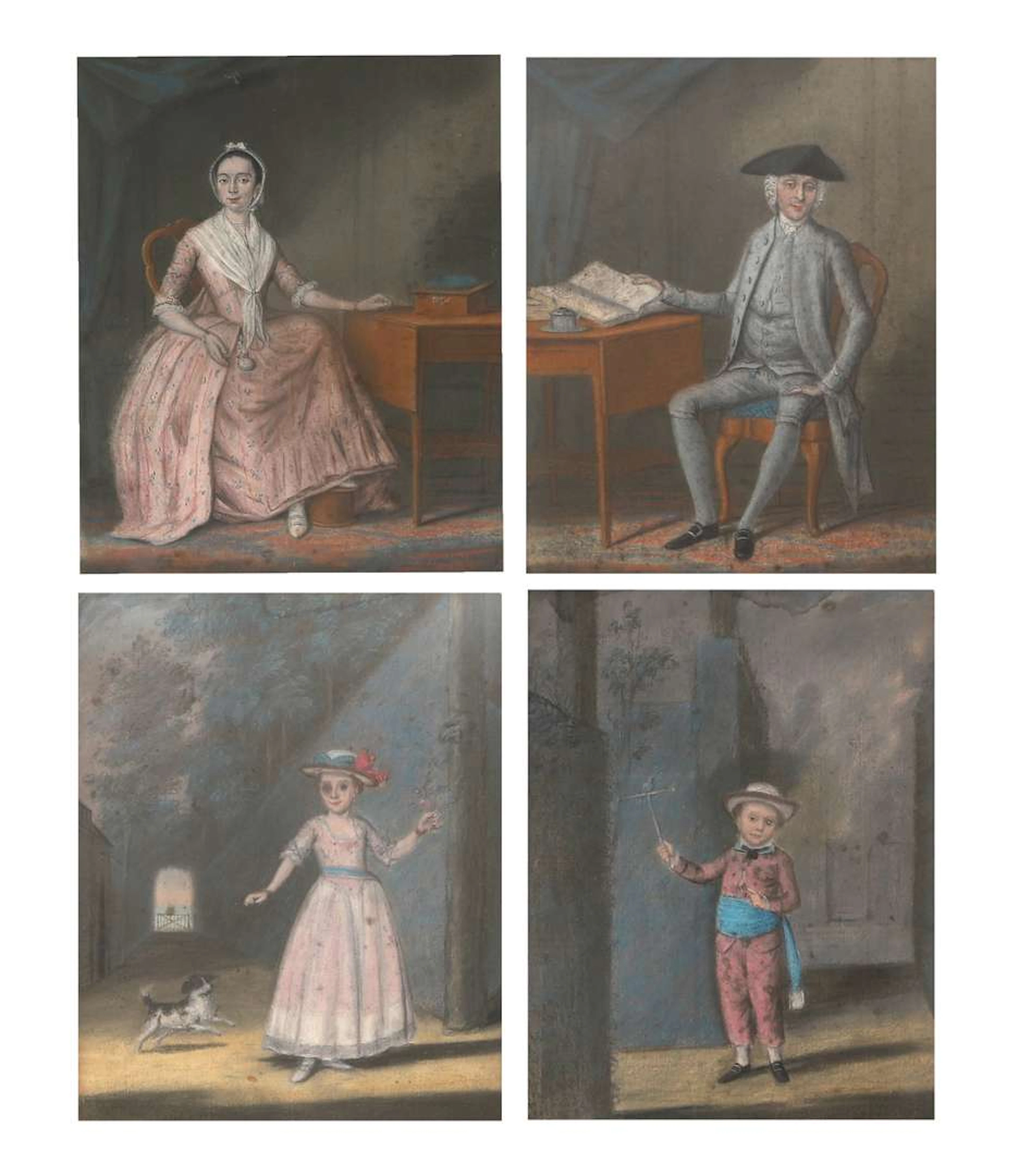Rienk Jelgerhuis (1729–1806), Four pastel portraits of members of
