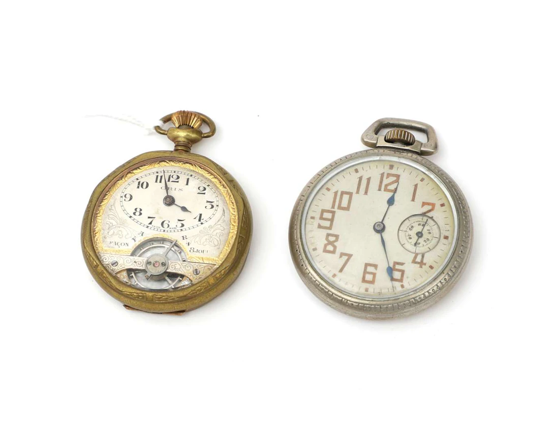 Two pocket watches, including an Oris watch