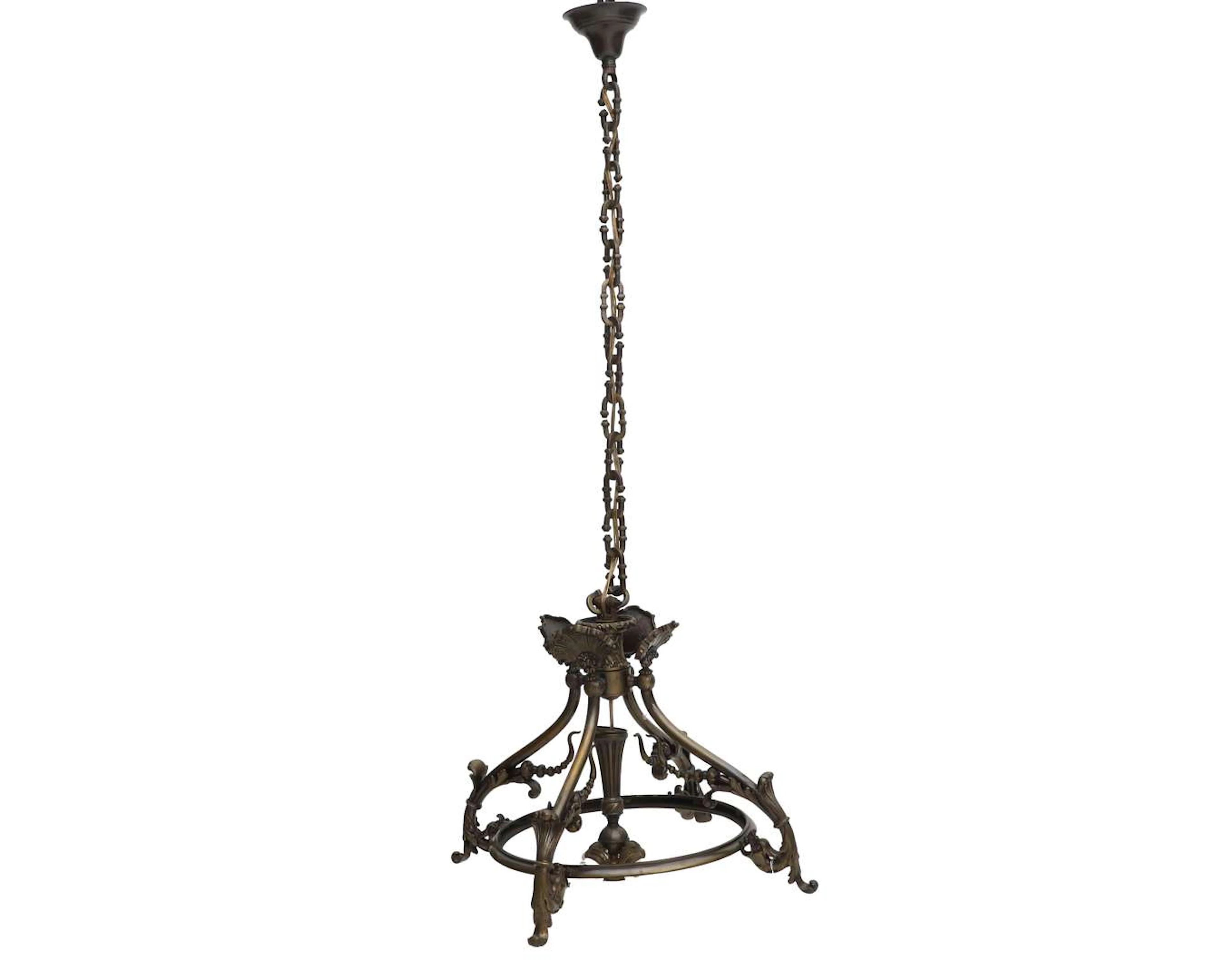 A brass pendant lamp, 20th century