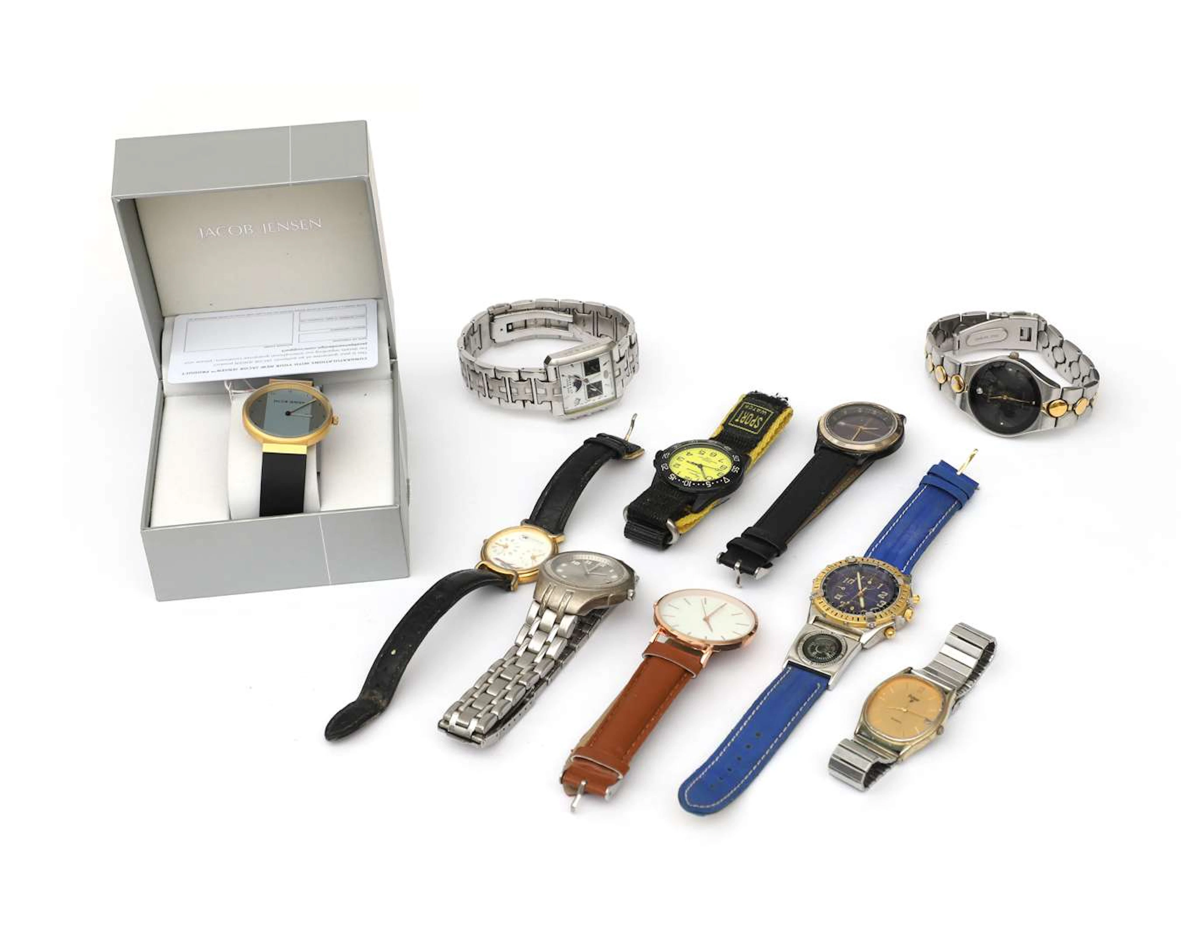 A lot comprising various wristwatches, including a Jacob Jensen watch